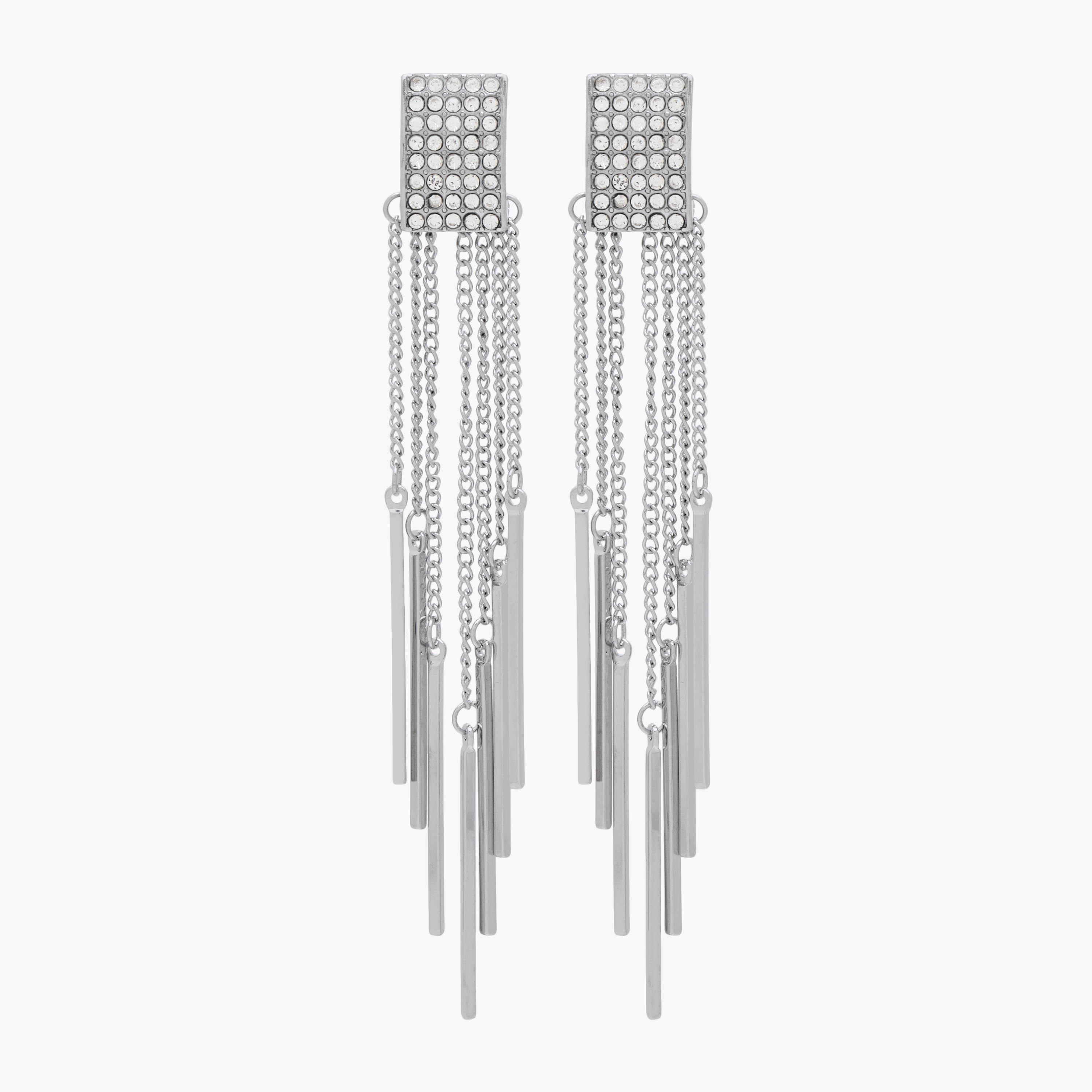 حلق متدلي بلون فضي وزينة أحجار ومكبس إغلاق-women-watchesandjewellery-jewellery-earrings-image-1