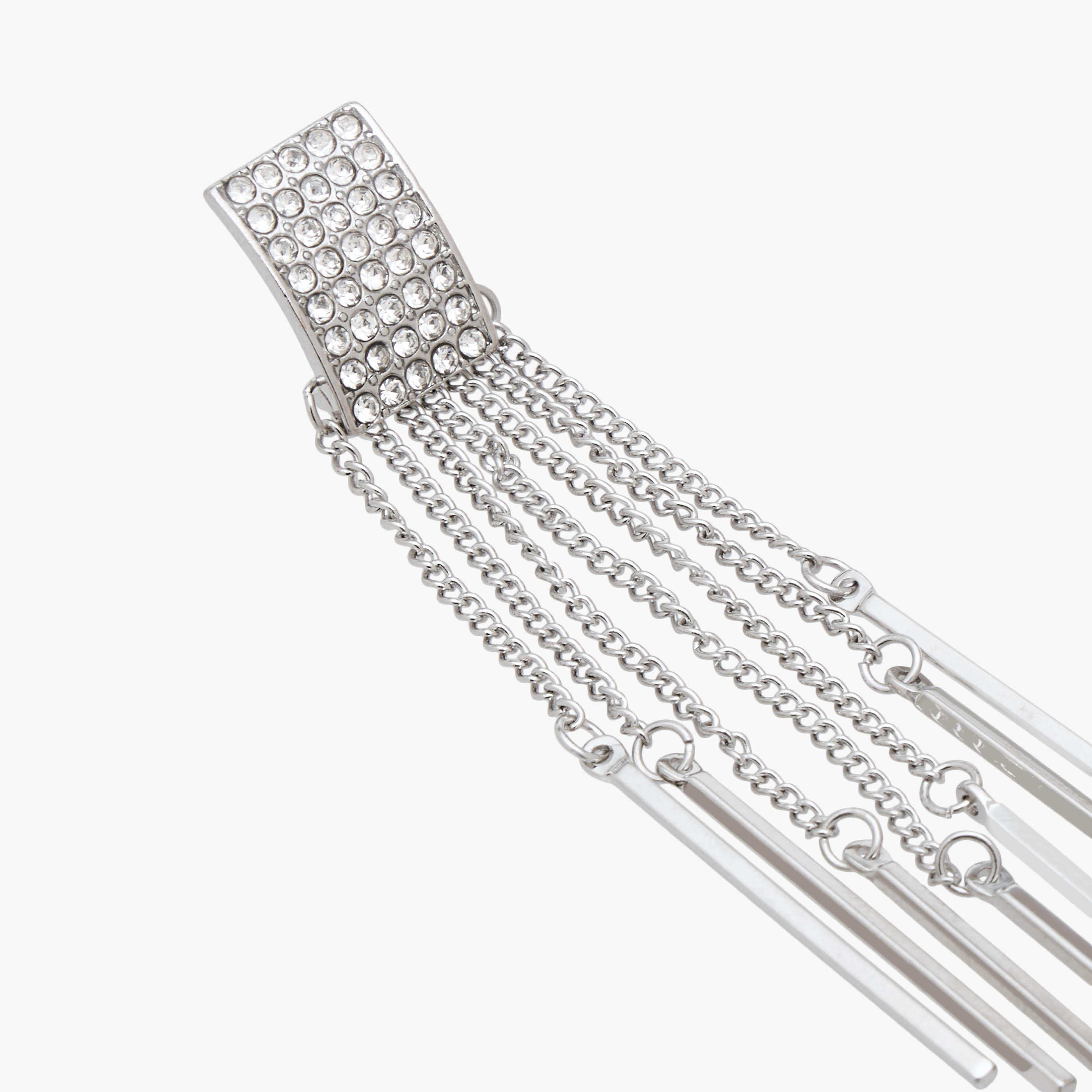 حلق متدلي بلون فضي وزينة أحجار ومكبس إغلاق-women-watchesandjewellery-jewellery-earrings-image-3