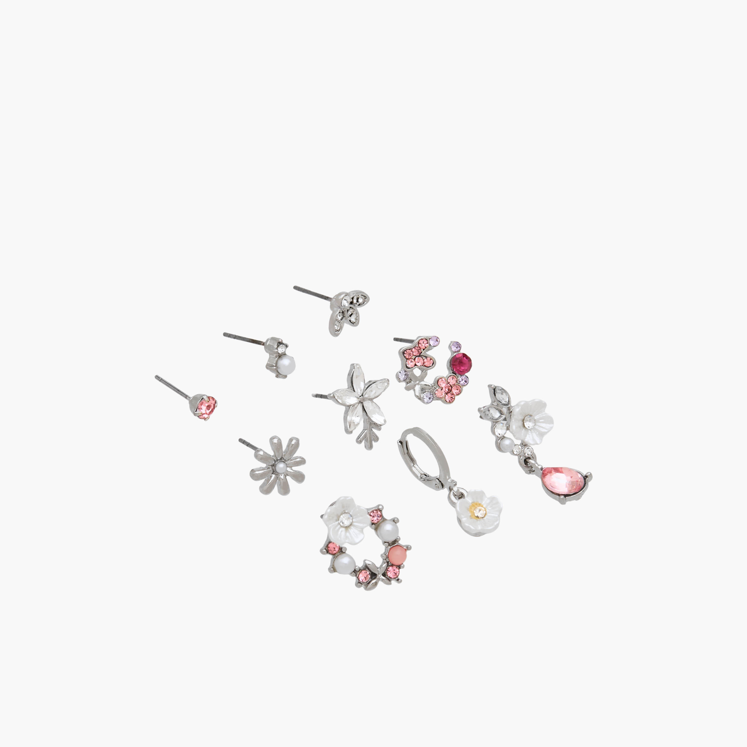 حلقان ميتاليك متنوعة - عبوة 9 أزواج-women-watchesandjewellery-jewellery-earrings-image-2