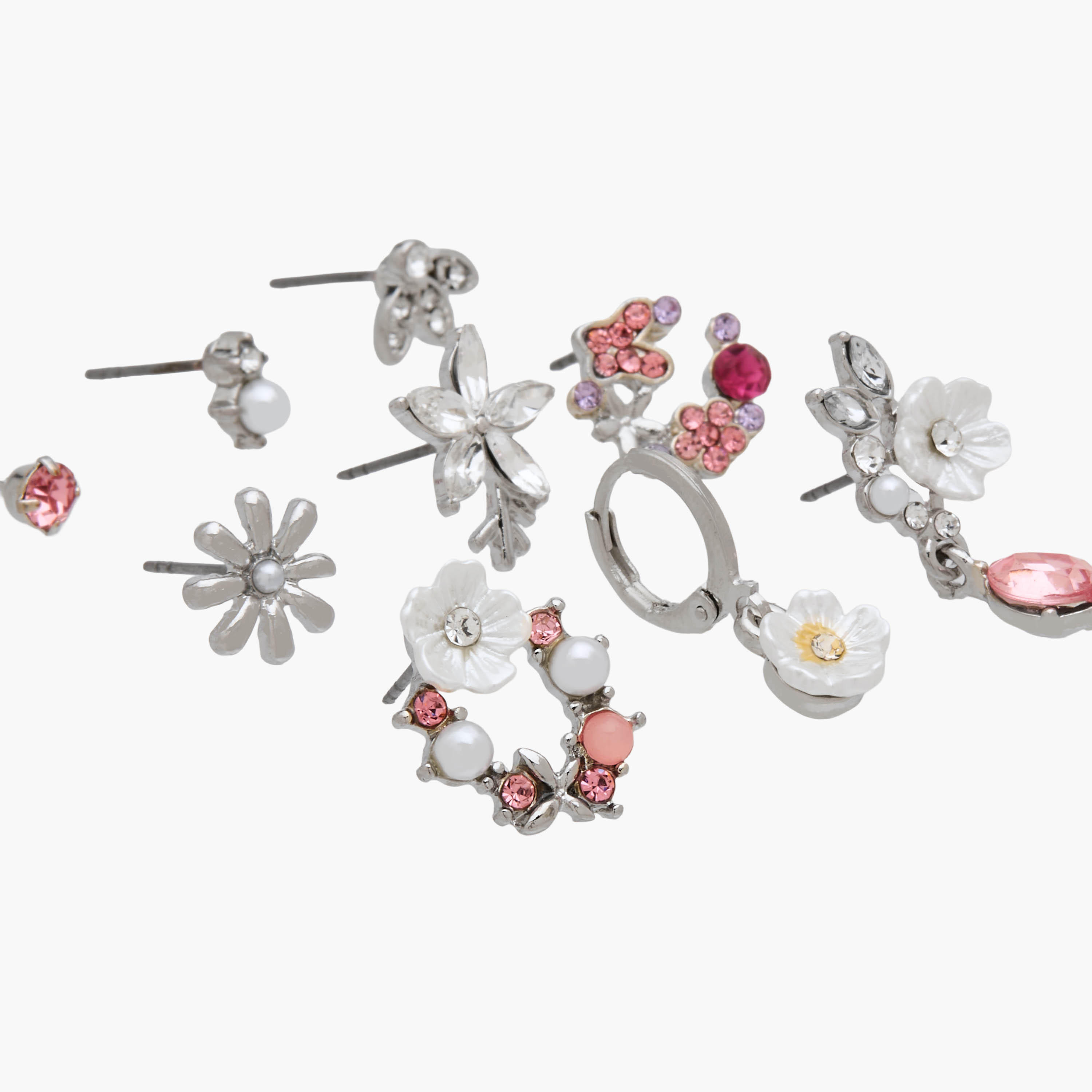 حلقان ميتاليك متنوعة - عبوة 9 أزواج-women-watchesandjewellery-jewellery-earrings-image-3