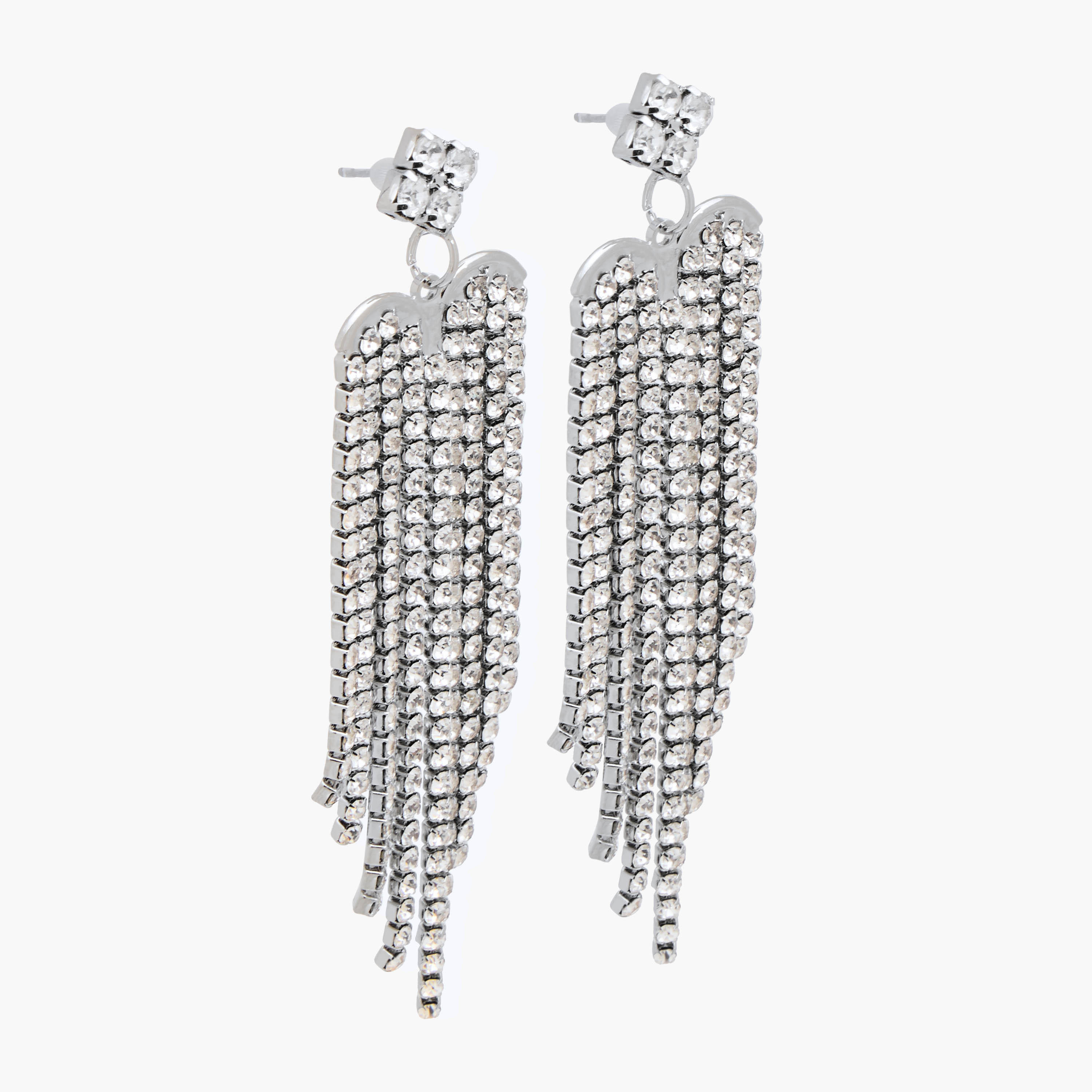 Metallic Embellished Tassel Earrings with Pushback Closure-women-watchesandjewellery-jewellery-earrings-image-2