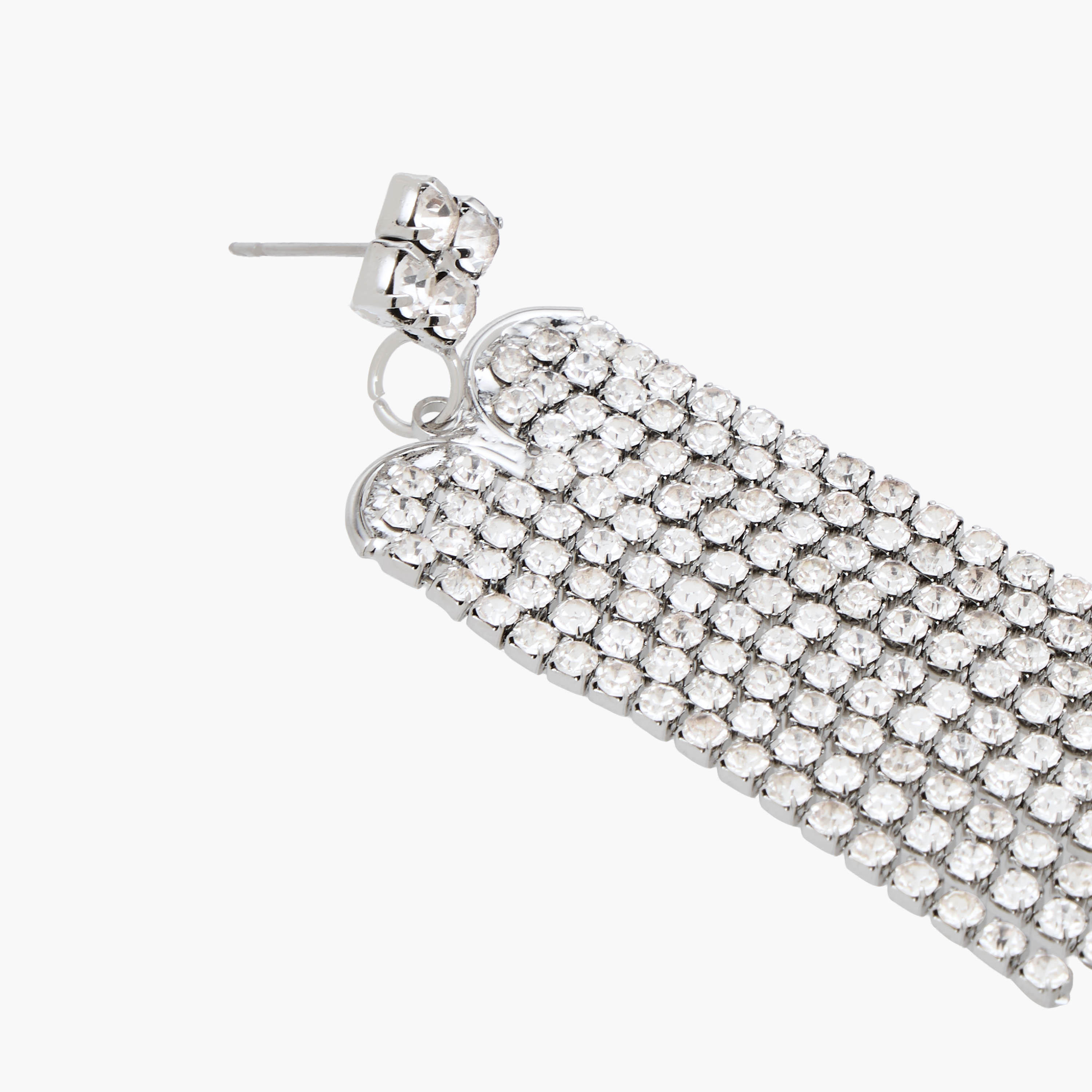 Metallic Embellished Tassel Earrings with Pushback Closure-women-watchesandjewellery-jewellery-earrings-image-3