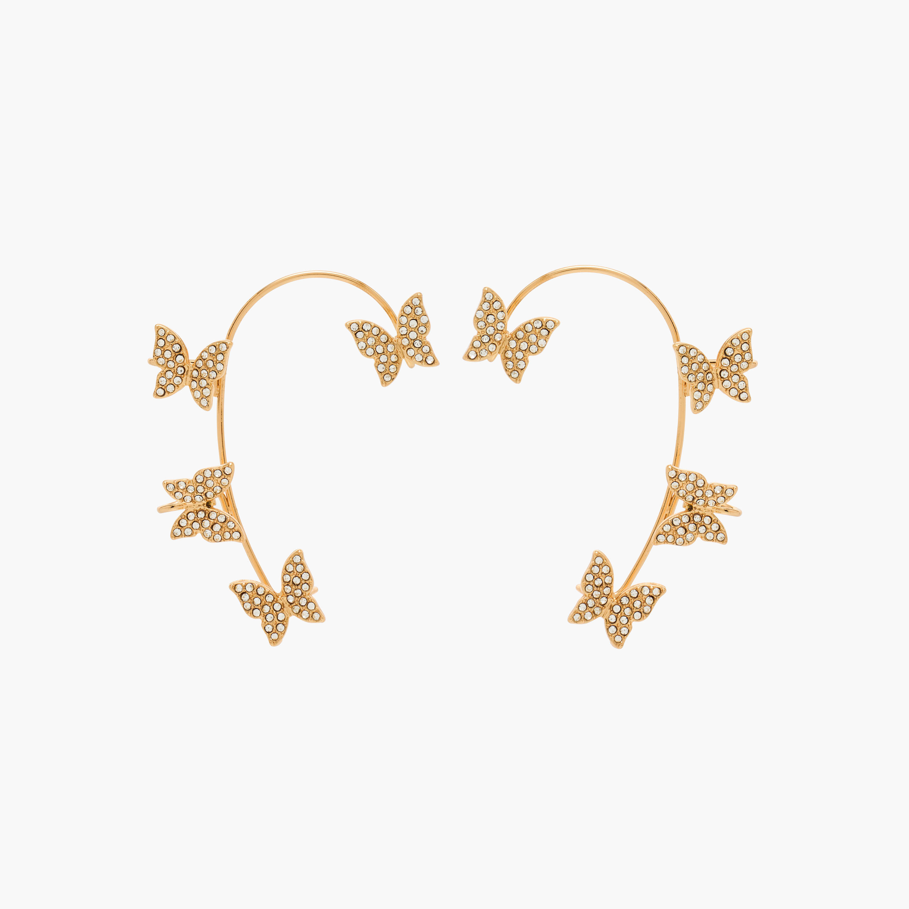 Gold Tone Butterfly Stone Embellished Ear Cuffs-women-watchesandjewellery-jewellery-earrings-image-1
