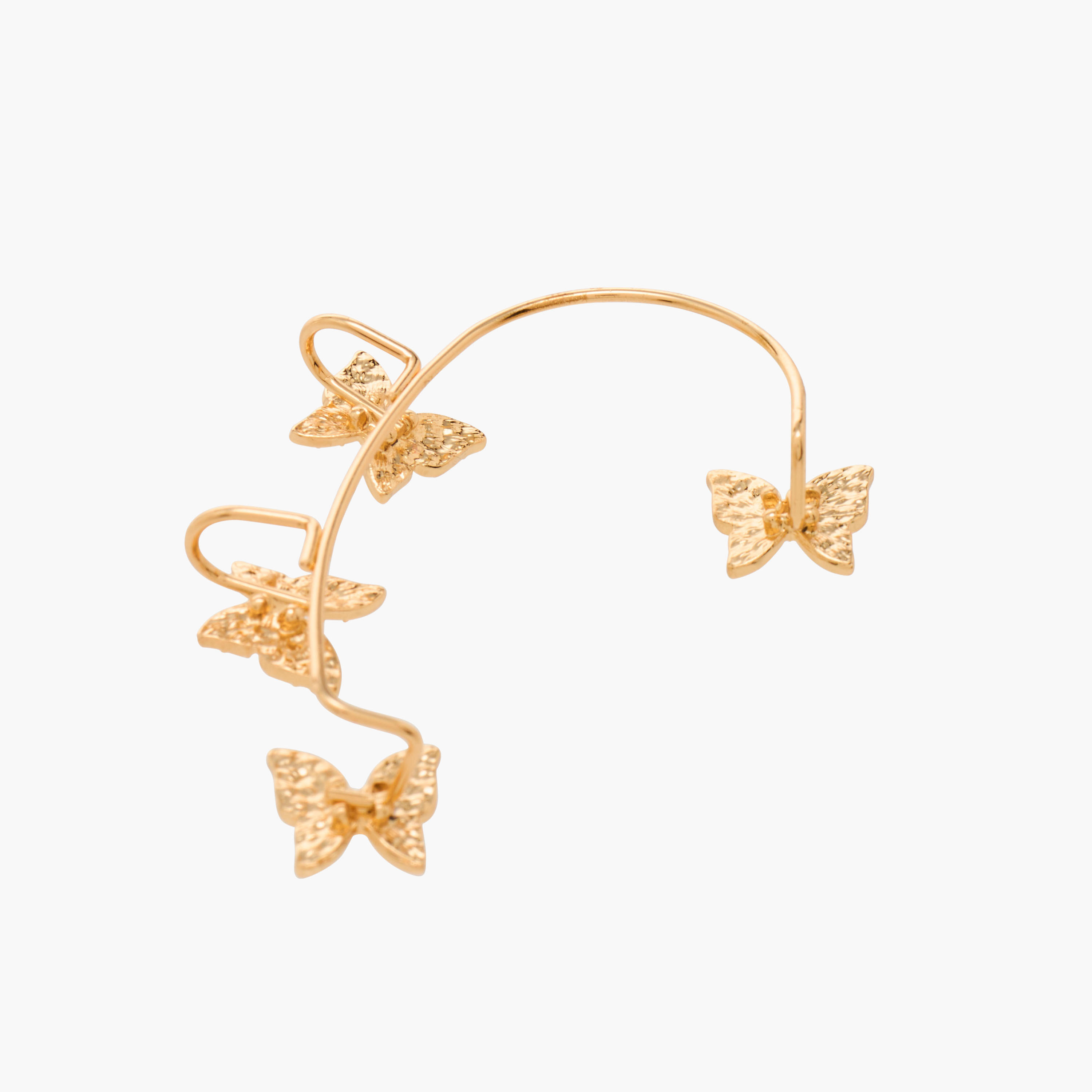 Gold Tone Butterfly Stone Embellished Ear Cuffs-women-watchesandjewellery-jewellery-earrings-image-4