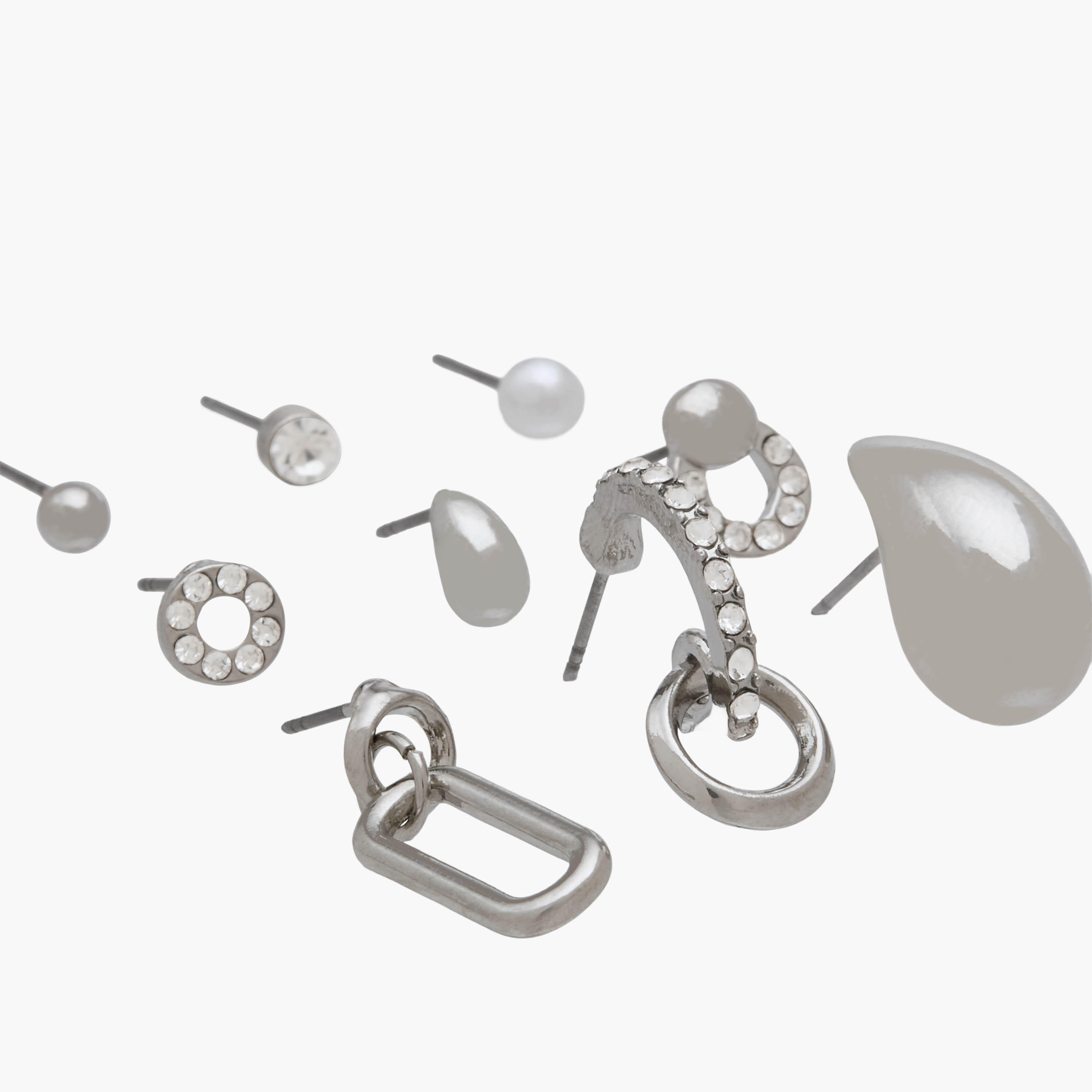 Pack of 9 Metallic Assorted Earrings with Pushback Closure-women-watchesandjewellery-jewellery-earrings-image-3