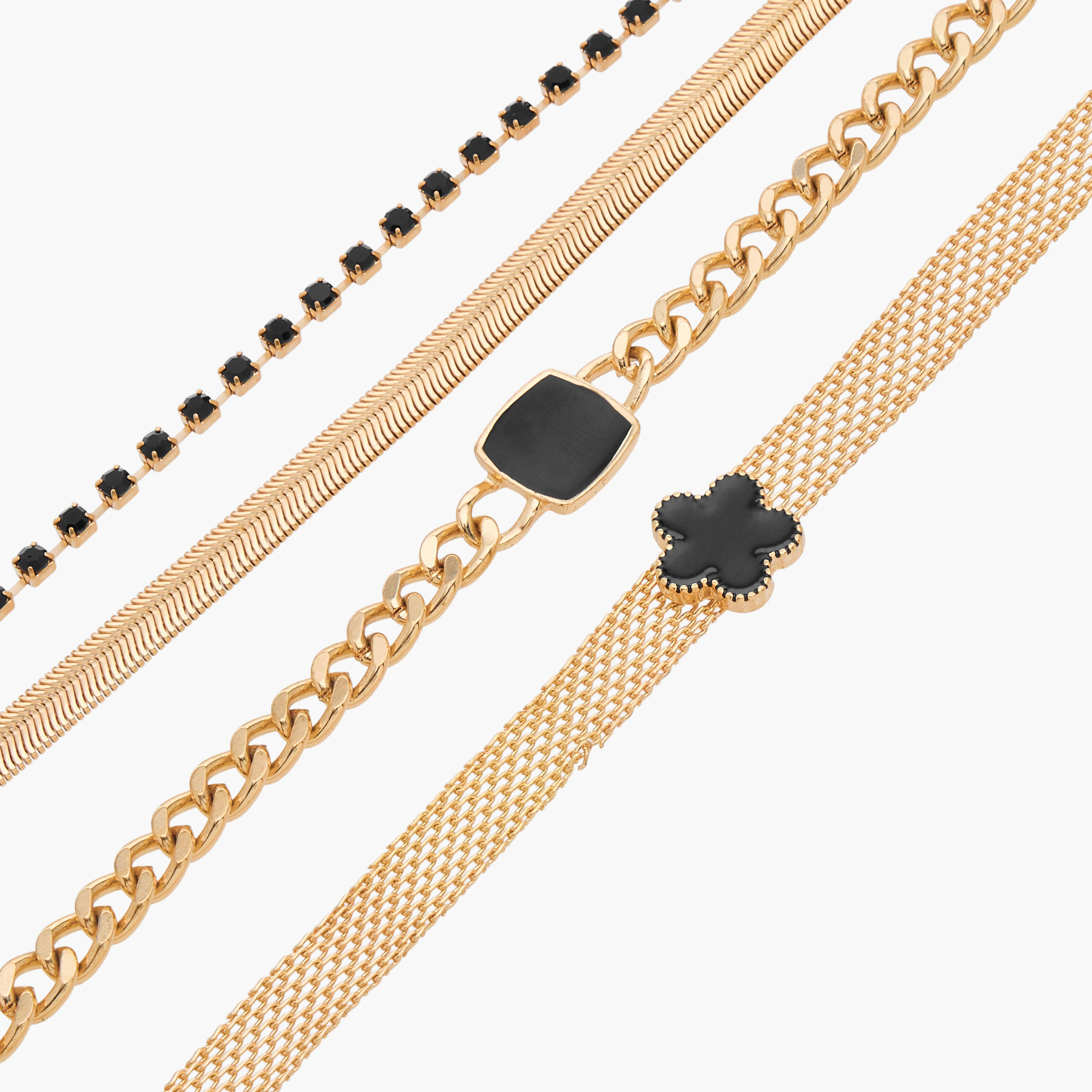 أساور معدنية متنوعة - عبوة 4 قطع-women-watchesandjewellery-jewellery-banglesandbracelets-image-10