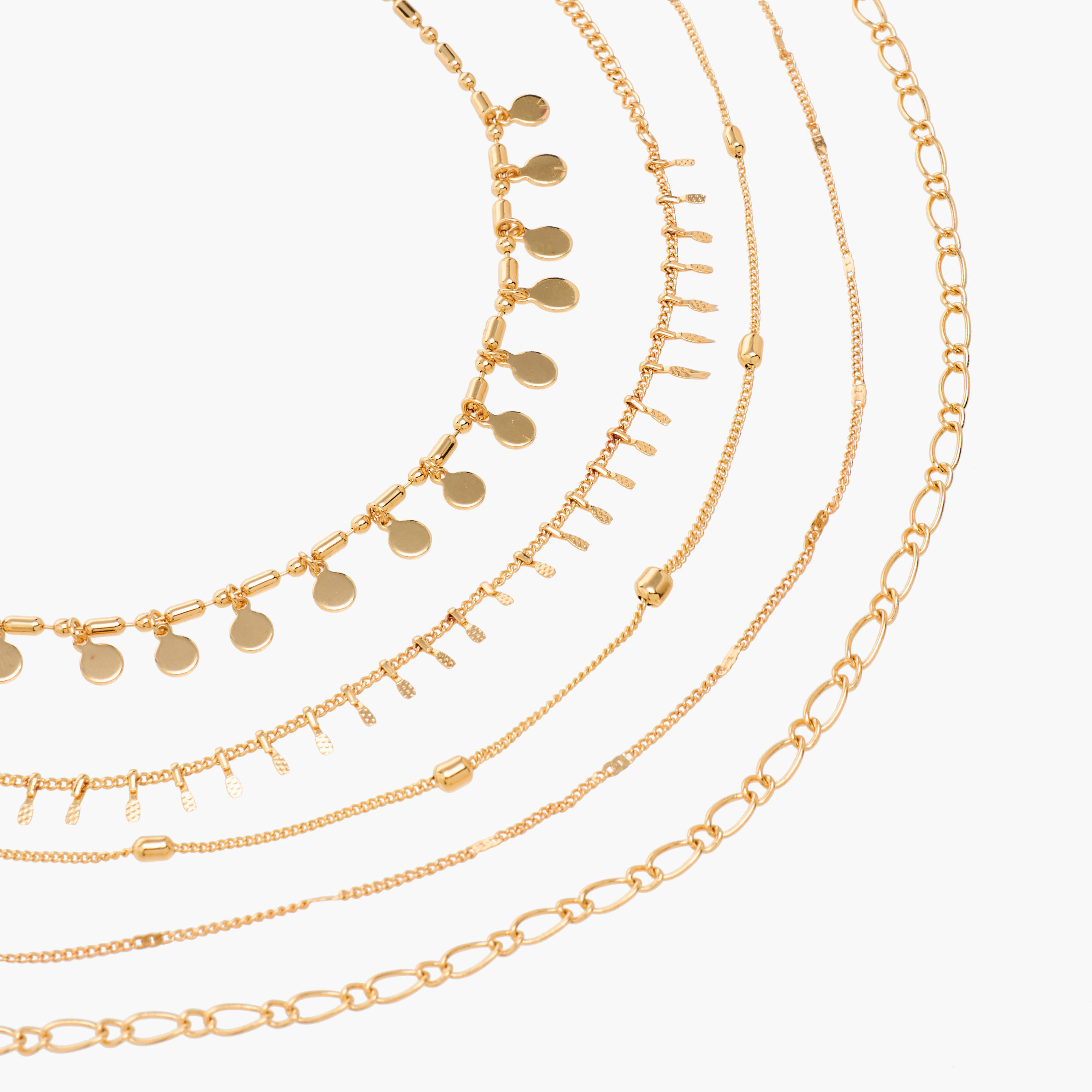 Set of 5 - Gold Tone Necklace with Lobster Clasp Closure-women-watchesandjewellery-jewellery-necklacesandpendants-image-7
