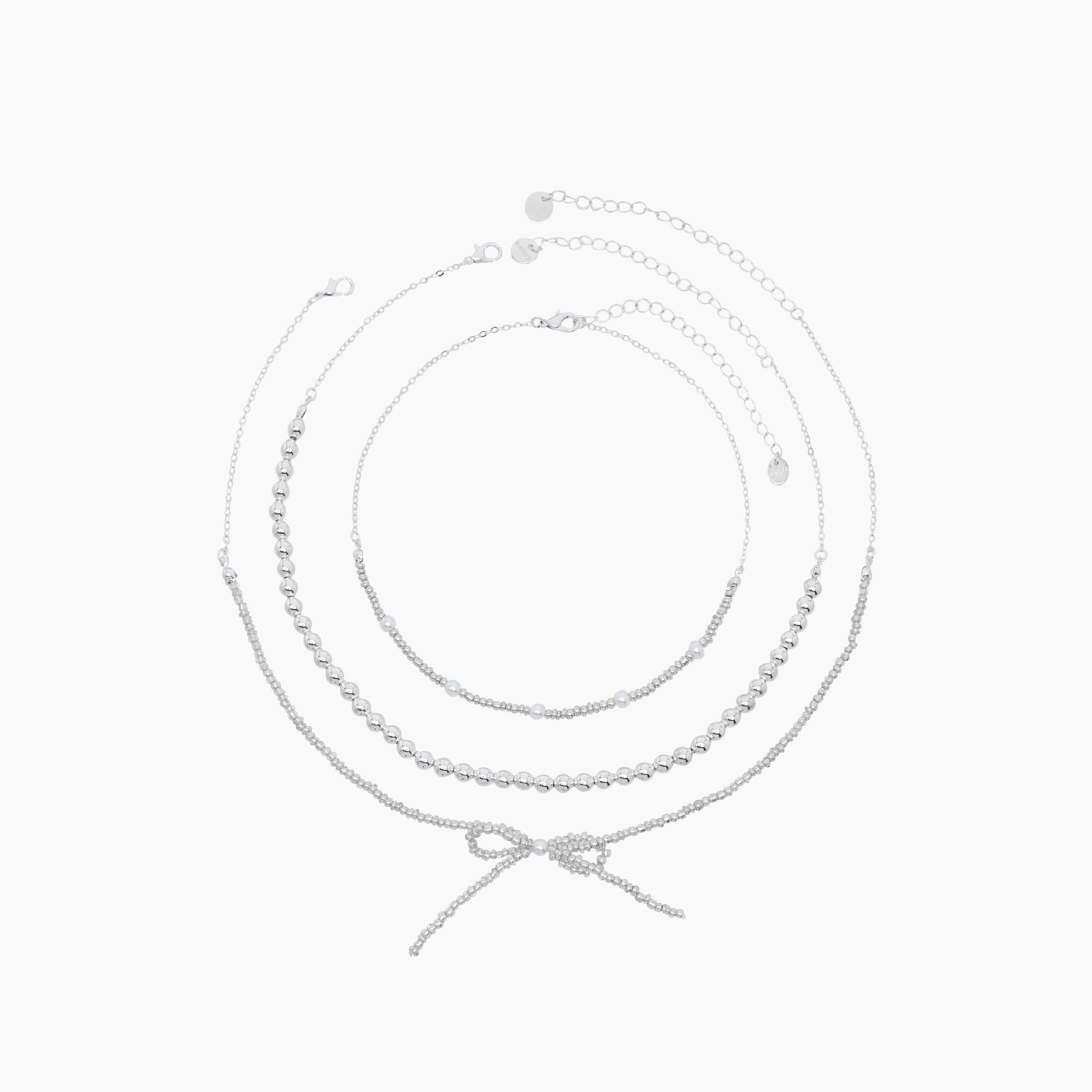 Set of 3 - Silver Tone Necklace with Lobster Clasp Closure-women-watchesandjewellery-jewellery-necklacesandpendants-image-1