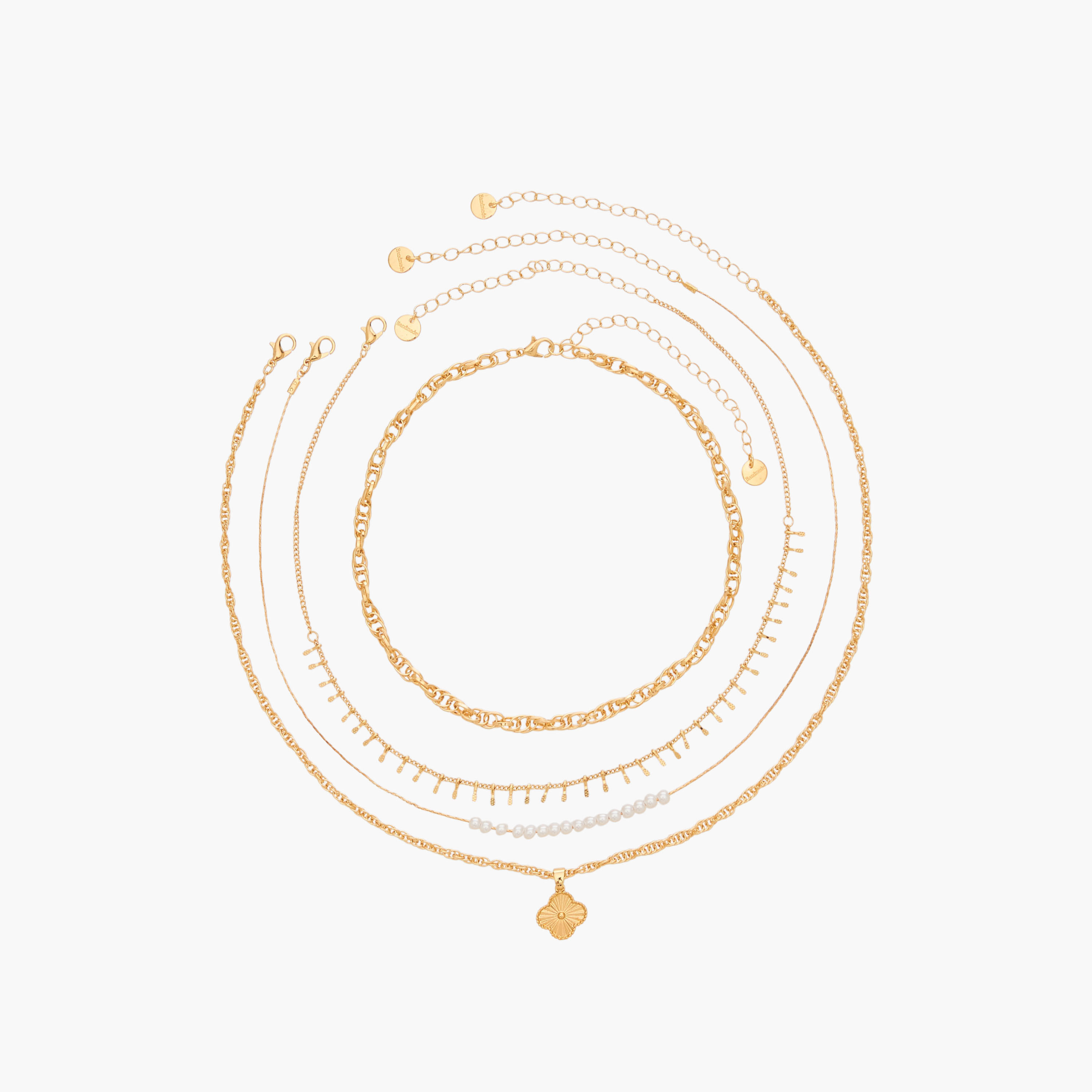 Set of 4 - Metal Chain Necklace-women-watchesandjewellery-jewellery-necklacesandpendants-image-1