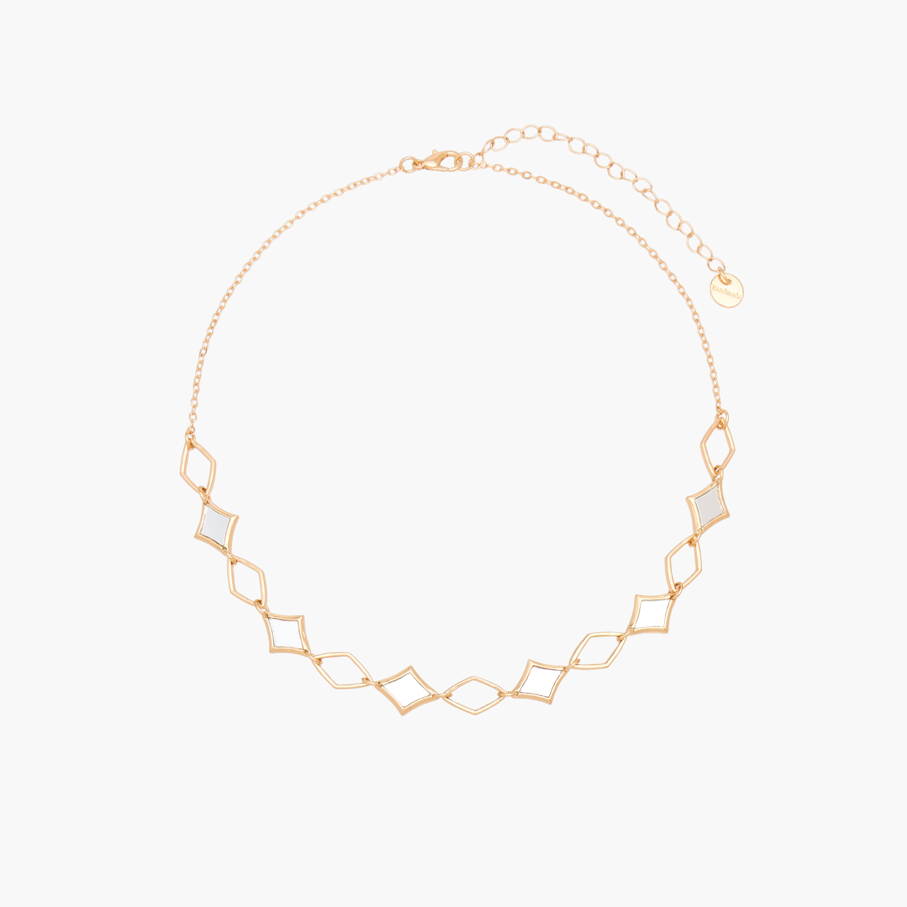 Metal Geometric Design Link Necklace-women-watchesandjewellery-jewellery-necklacesandpendants-image-1