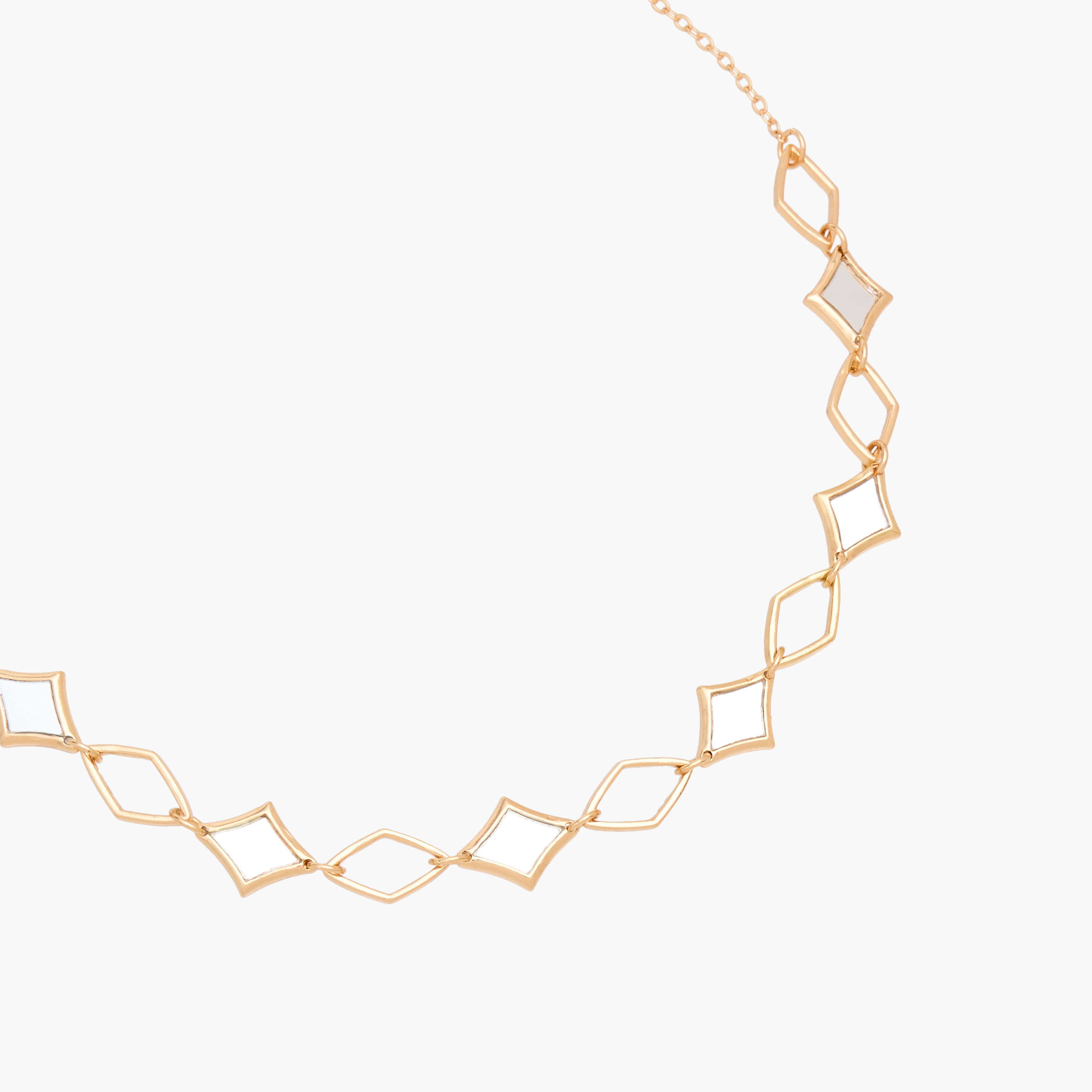 Metal Geometric Design Link Necklace-women-watchesandjewellery-jewellery-necklacesandpendants-image-2