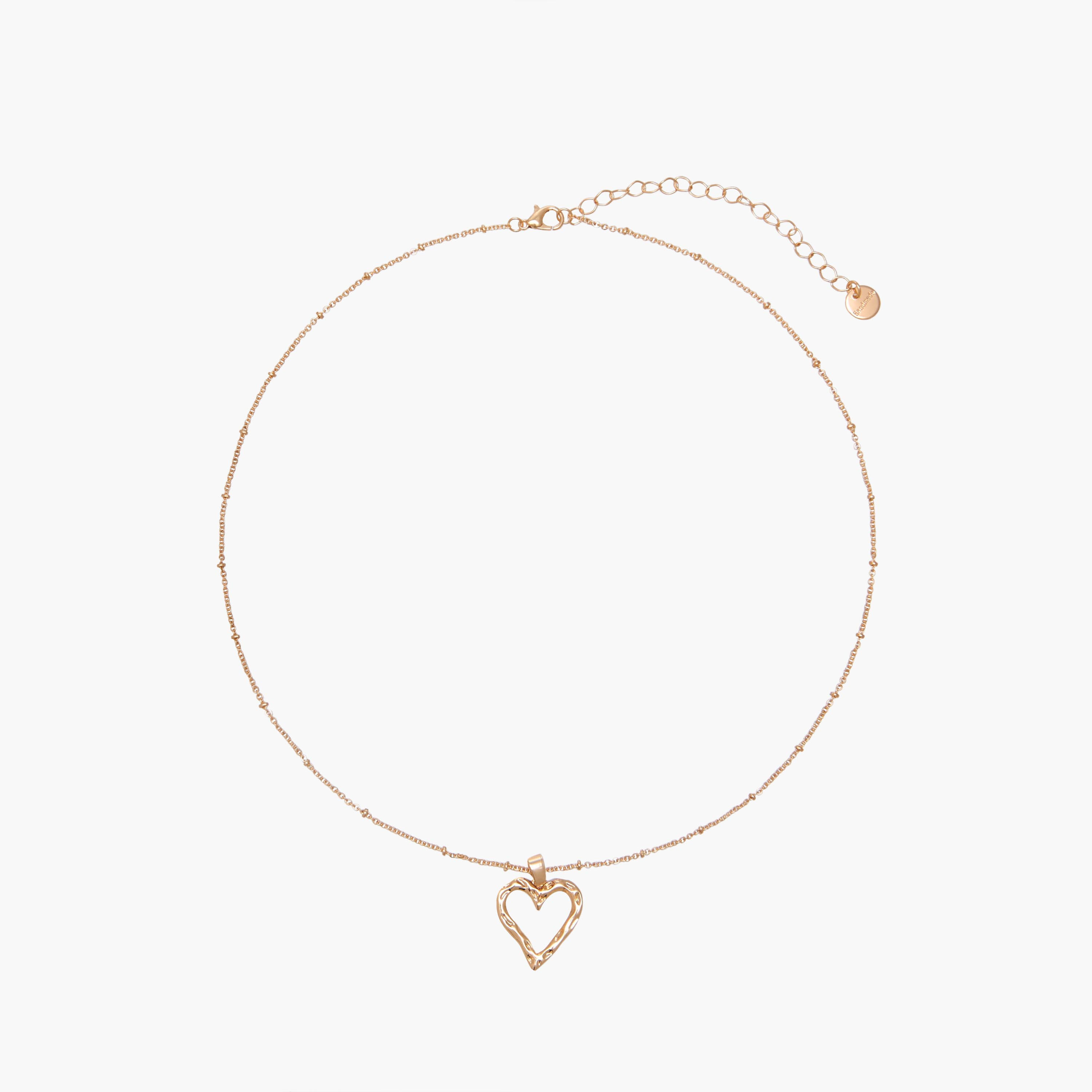 Set of 5 - Gold Tone Necklace with Heart Embellished Design-women-watchesandjewellery-jewellery-necklacesandpendants-image-2