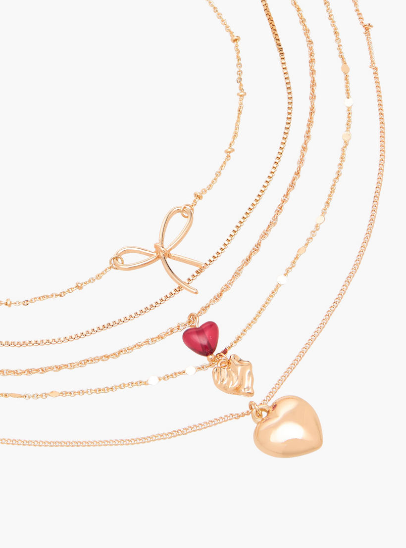 Set of 5 - Gold Tone Necklace with Embellished Design-women-watchesandjewellery-jewellery-necklacesandpendants-image-6