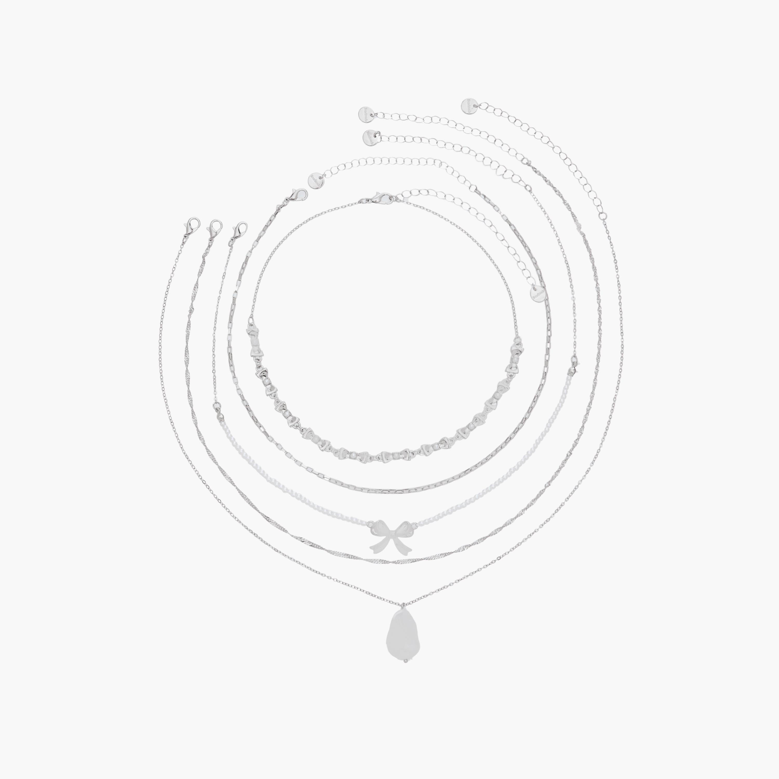 أعقاد سلسلة معدن - طقم من 5 قطع-women-watchesandjewellery-jewellery-necklacesandpendants-image-1