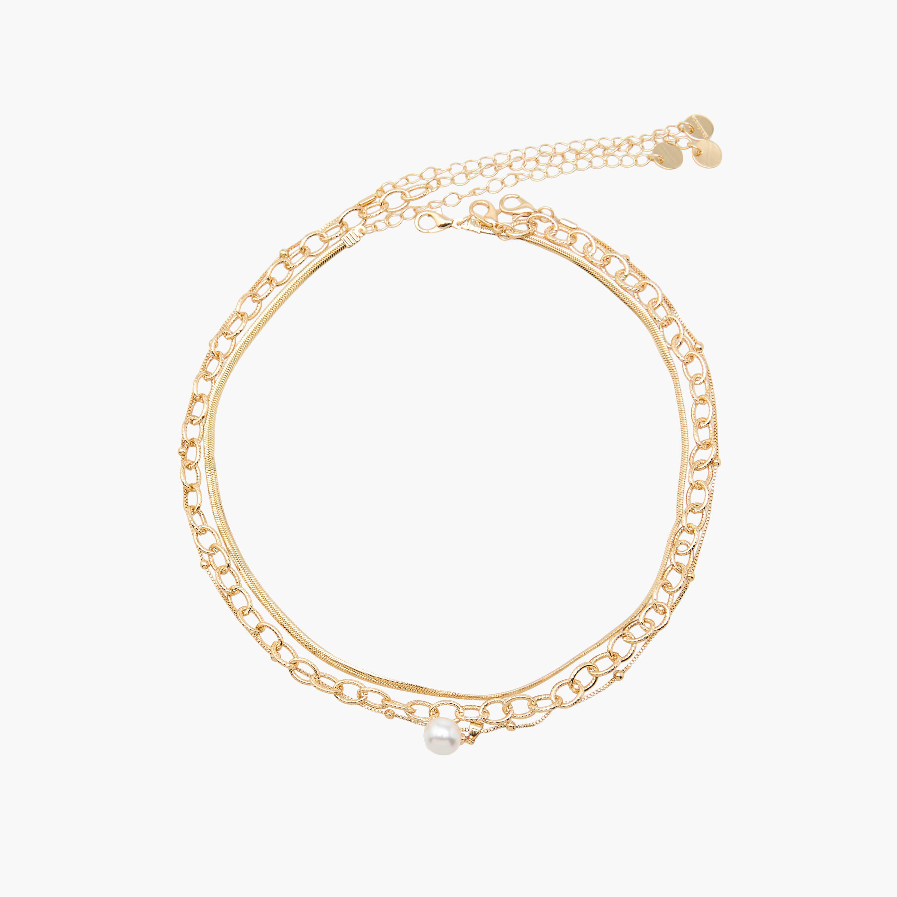 Set of 3 - Metal Chain Necklace-women-watchesandjewellery-jewellery-necklacesandpendants-image-1