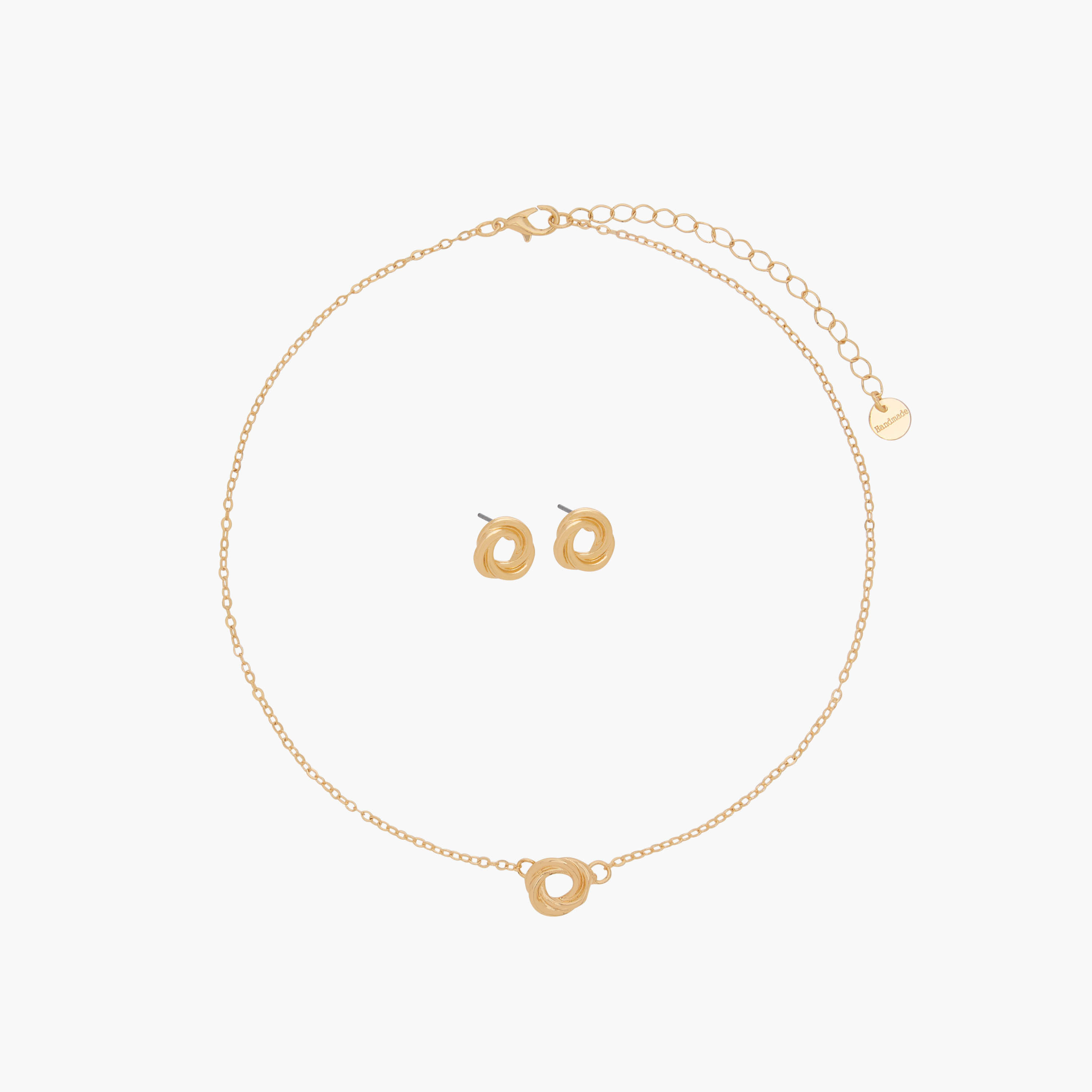 Set of 2 - Gold Tone Pendant Necklace and Earrings-women-watchesandjewellery-jewellery-jewellerysets-image-1
