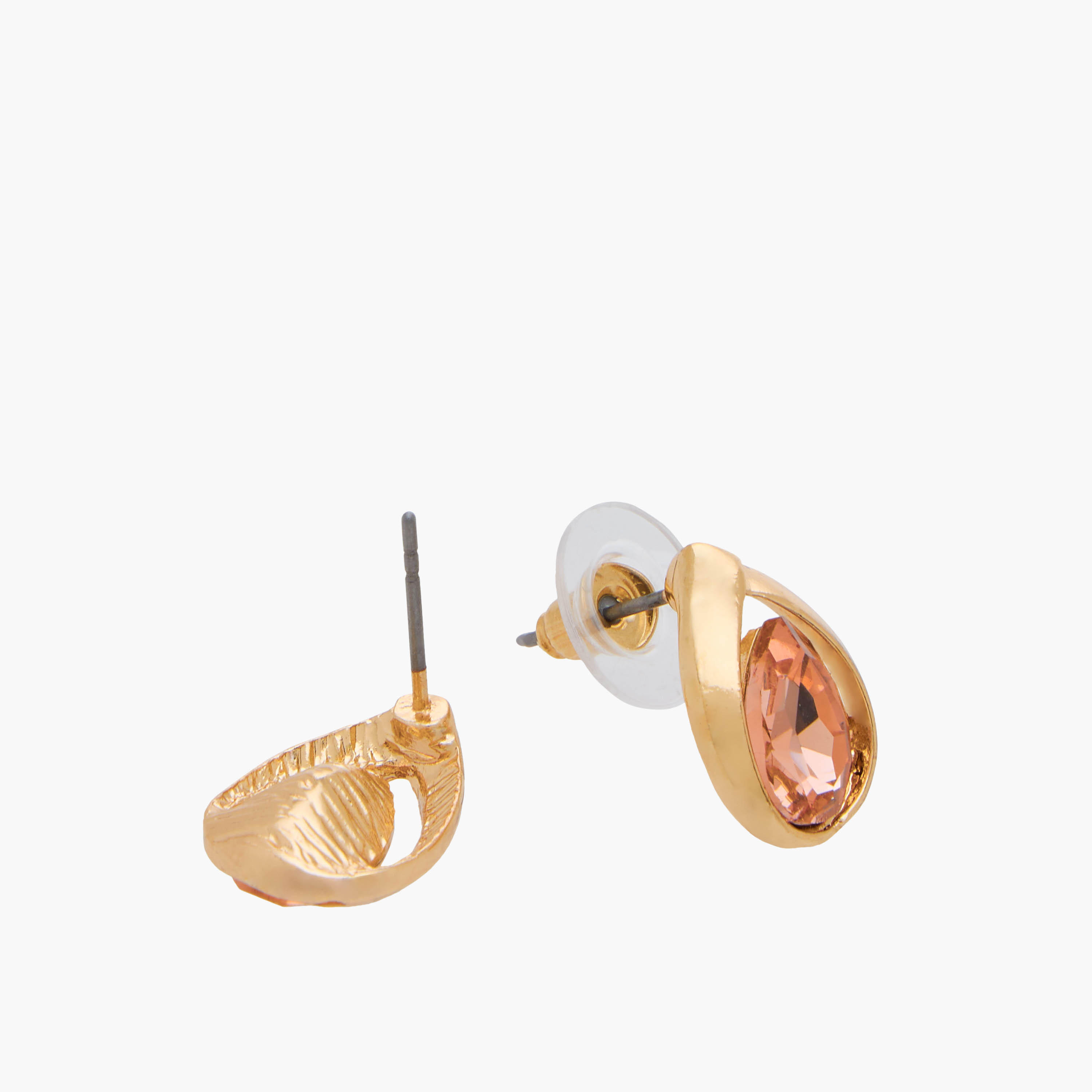 حلق وعقد مزين بلون ذهبي ودلاية - طقم من قطعتين-women-watchesandjewellery-jewellery-jewellerysets-image-5