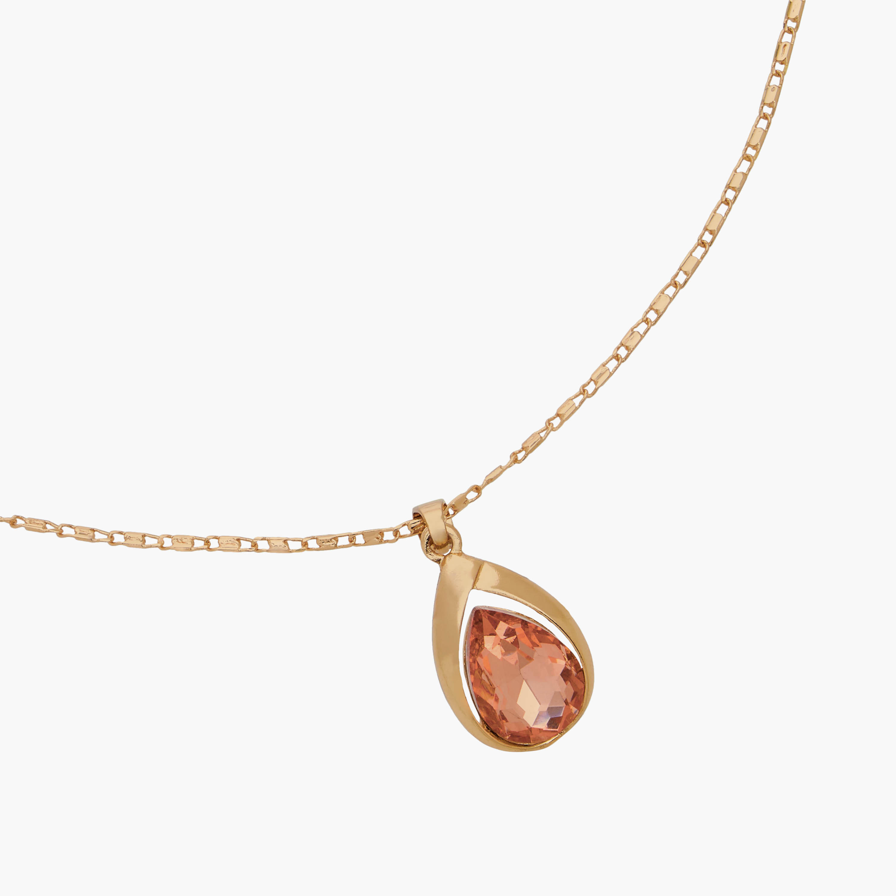حلق وعقد مزين بلون ذهبي ودلاية - طقم من قطعتين-women-watchesandjewellery-jewellery-jewellerysets-image-7