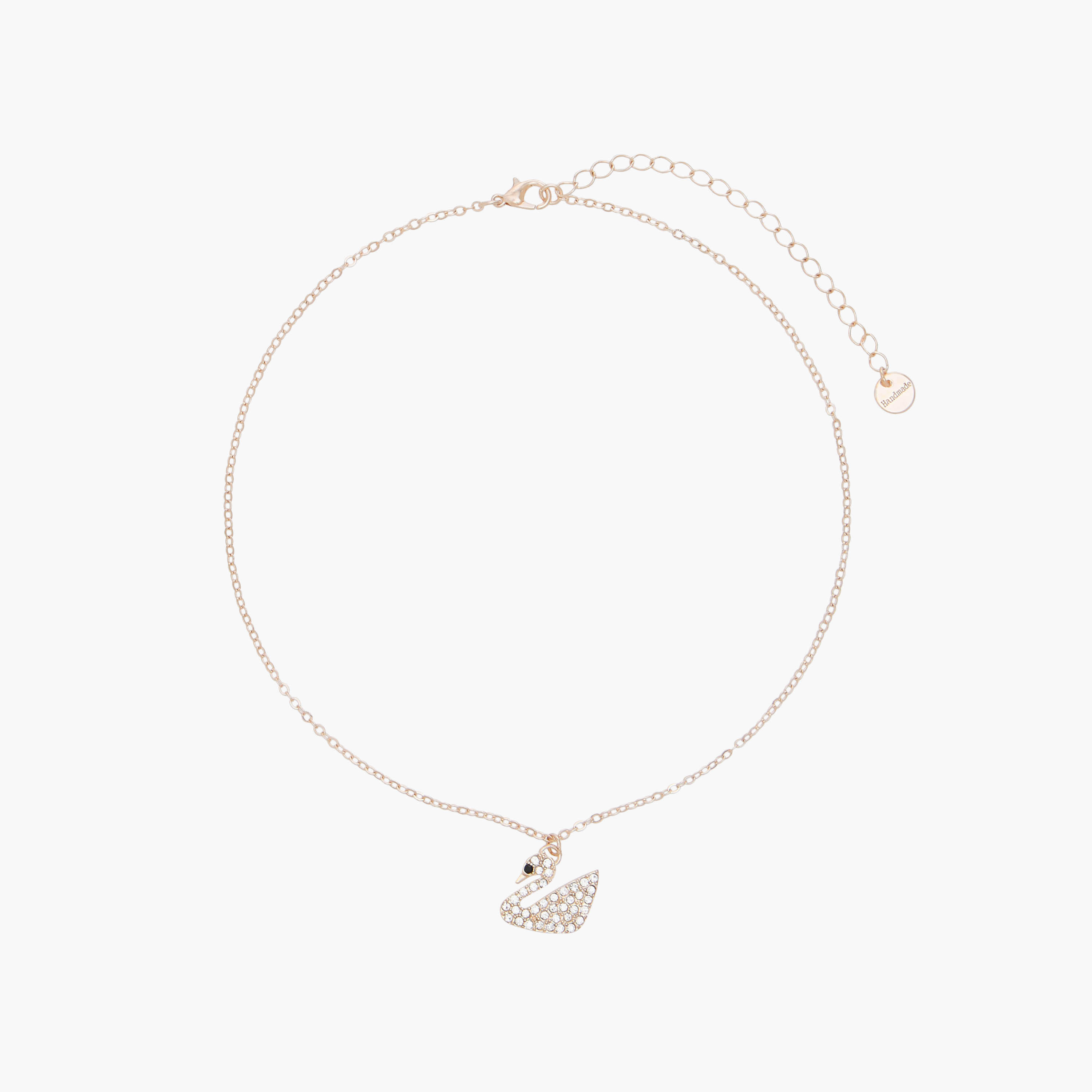 Set of 2 - Metal Stone Embellished Swan Pendant Necklace and Earrings-women-watchesandjewellery-jewellery-jewellerysets-image-2