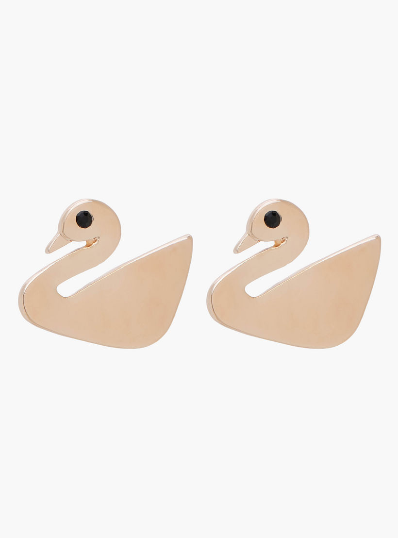 Set of 2 - Metal Stone Embellished Swan Pendant Necklace and Earrings-women-watchesandjewellery-jewellery-jewellerysets-image-4