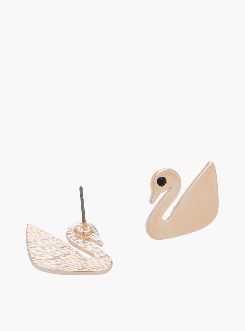 Set of 2 - Metal Stone Embellished Swan Pendant Necklace and Earrings-women-watchesandjewellery-jewellery-jewellerysets-image-5