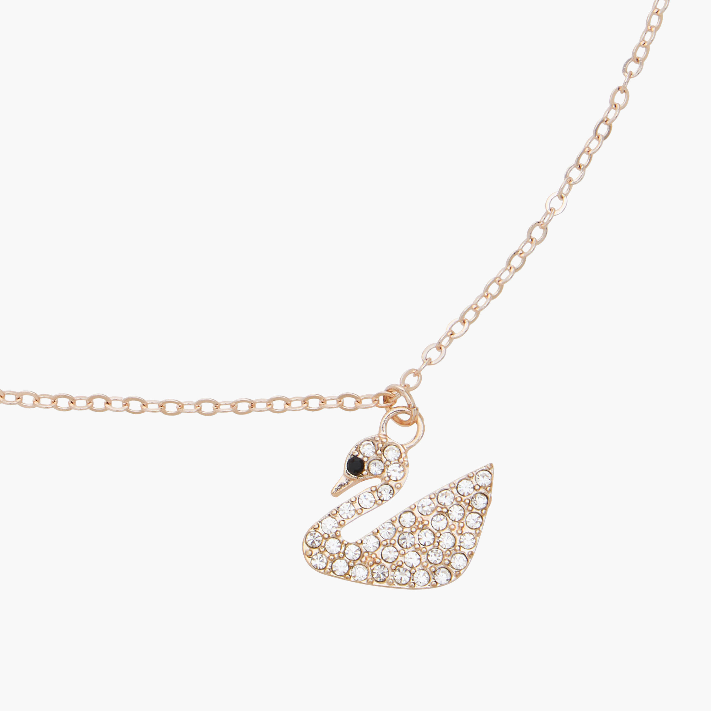 Set of 2 - Metal Stone Embellished Swan Pendant Necklace and Earrings-women-watchesandjewellery-jewellery-jewellerysets-image-7