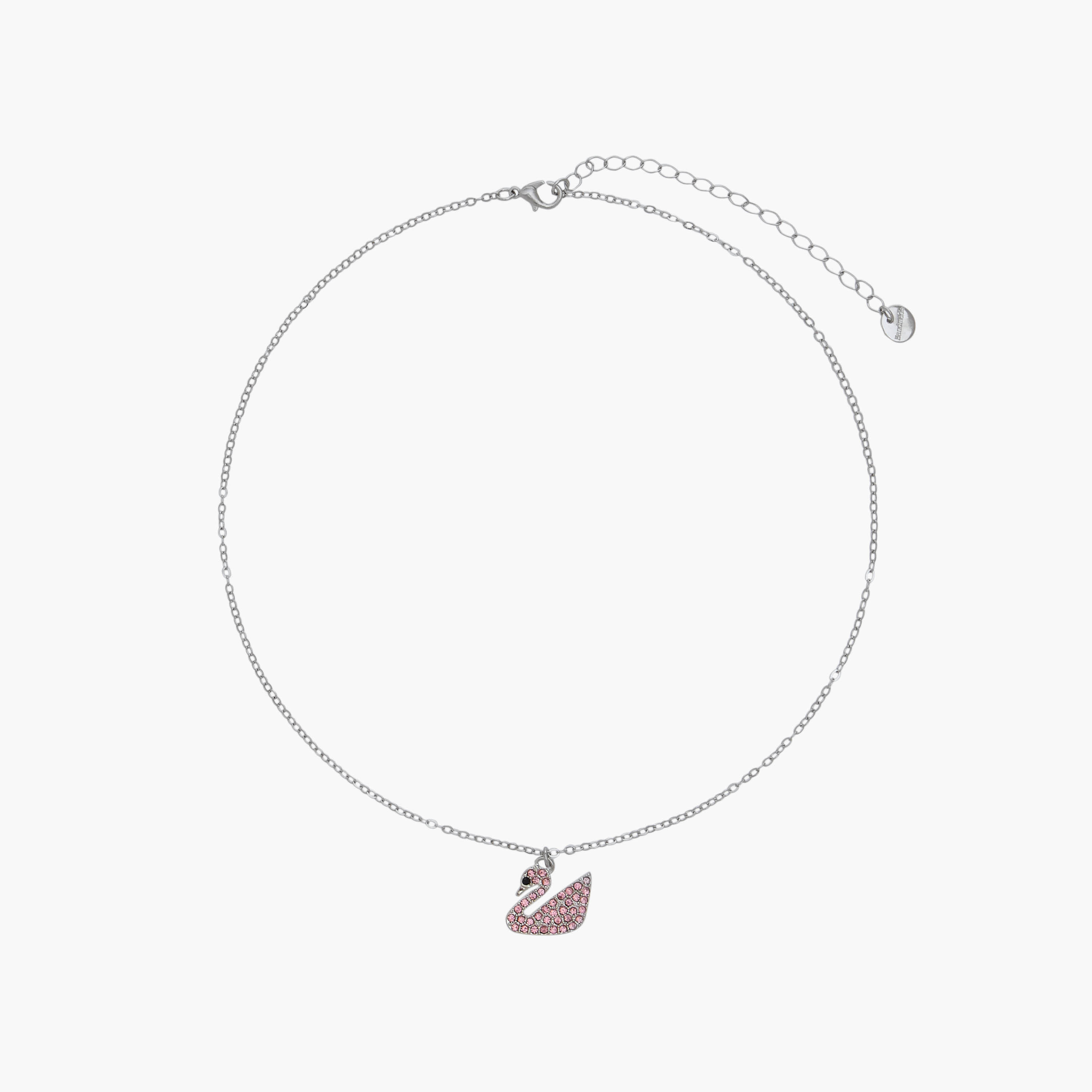Set of 2 - Metal Stone Embellished Swan Pendant Necklace and Earrings-women-watchesandjewellery-jewellery-jewellerysets-image-2