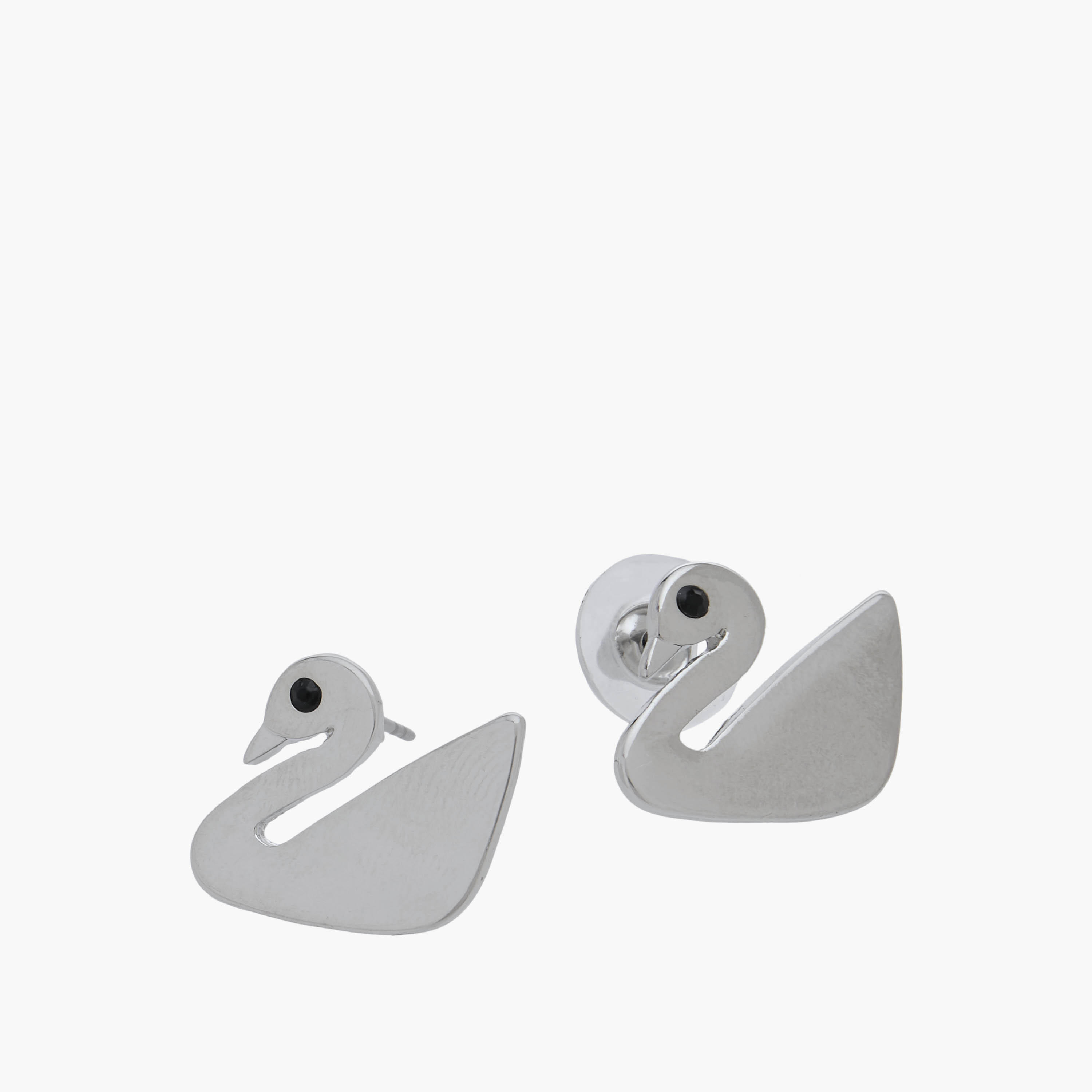 Set of 2 - Metal Stone Embellished Swan Pendant Necklace and Earrings-women-watchesandjewellery-jewellery-jewellerysets-image-5