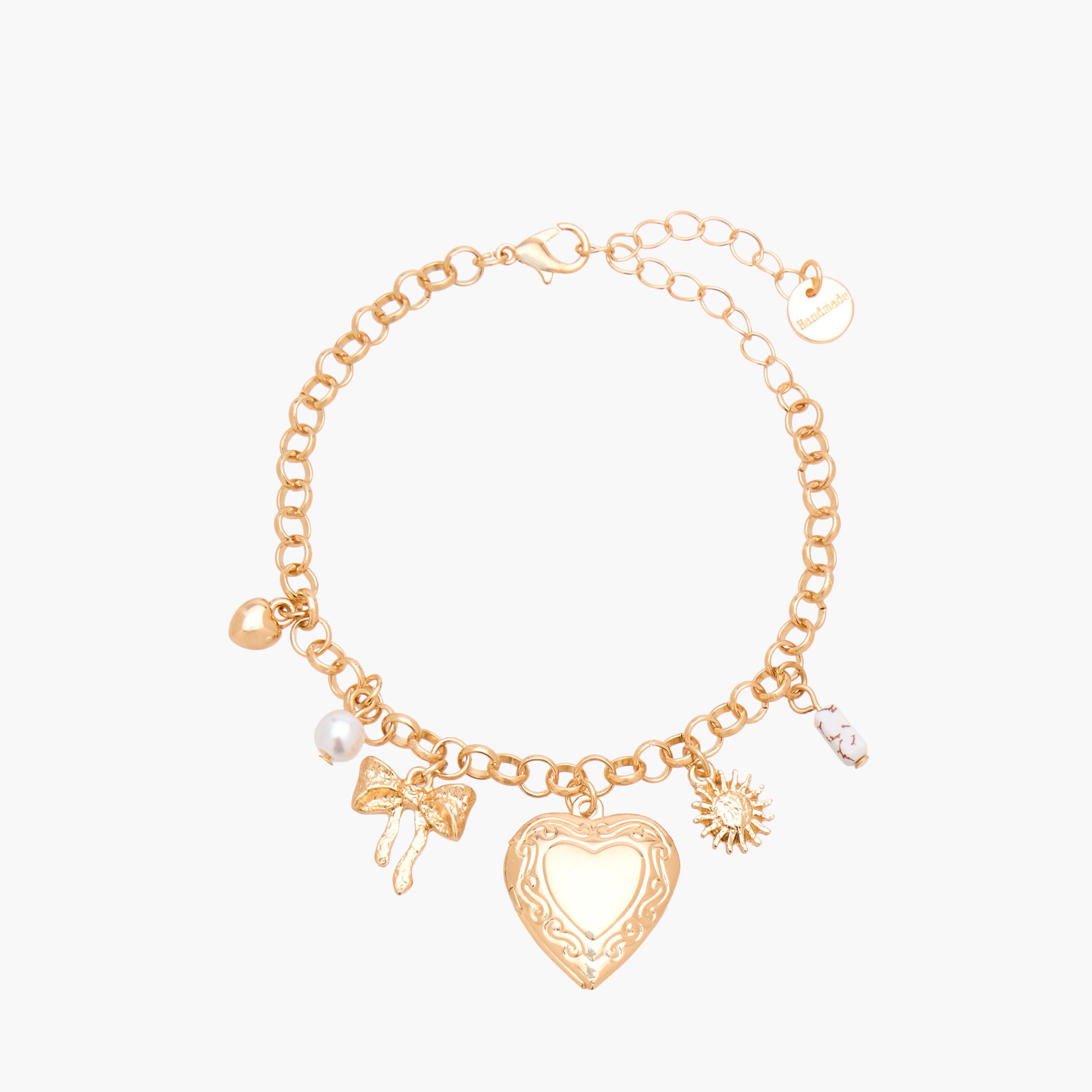 Gold Plated Charm Detail Bracelet-women-watchesandjewellery-jewellery-banglesandbracelets-image-2