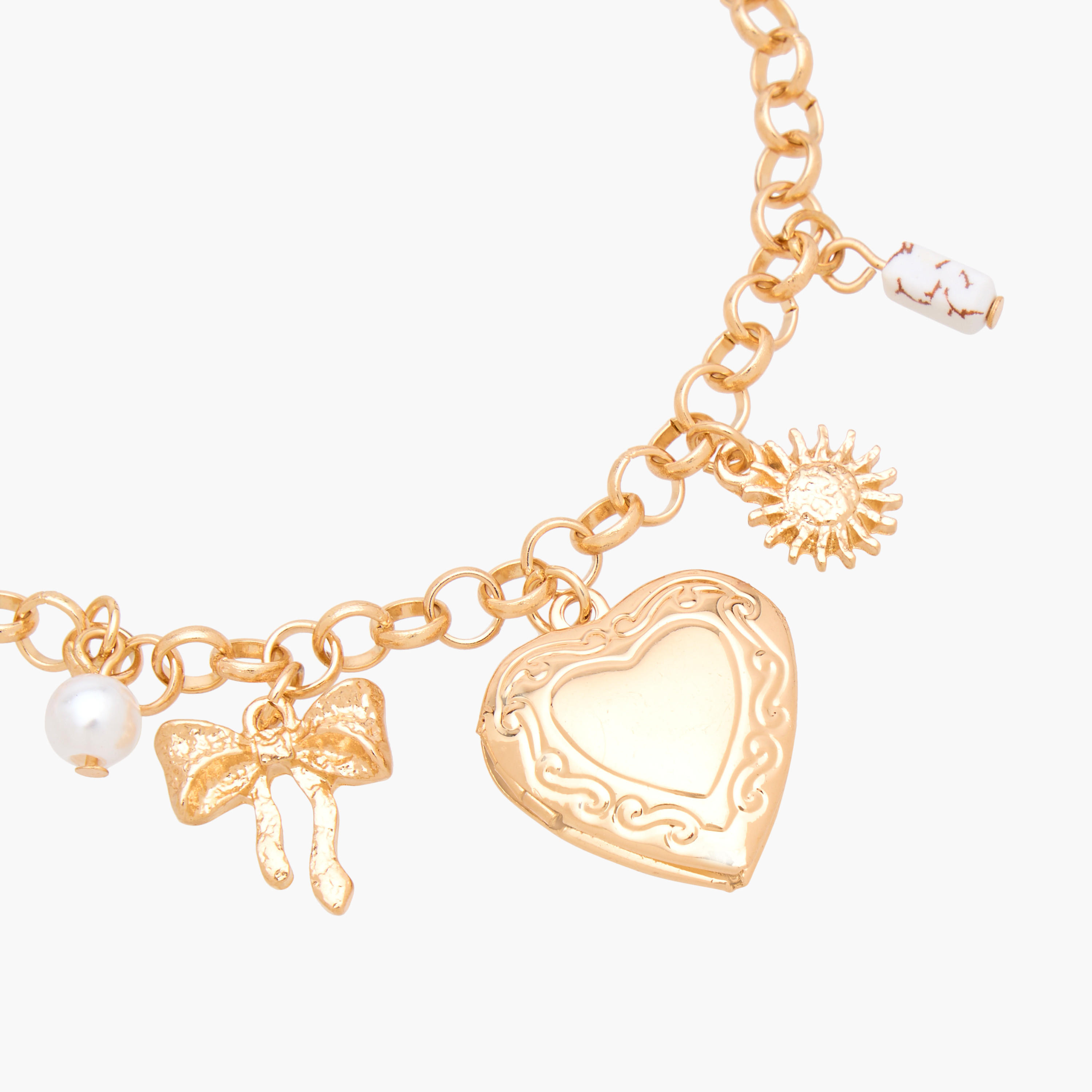 Gold Plated Charm Detail Bracelet-women-watchesandjewellery-jewellery-banglesandbracelets-image-4