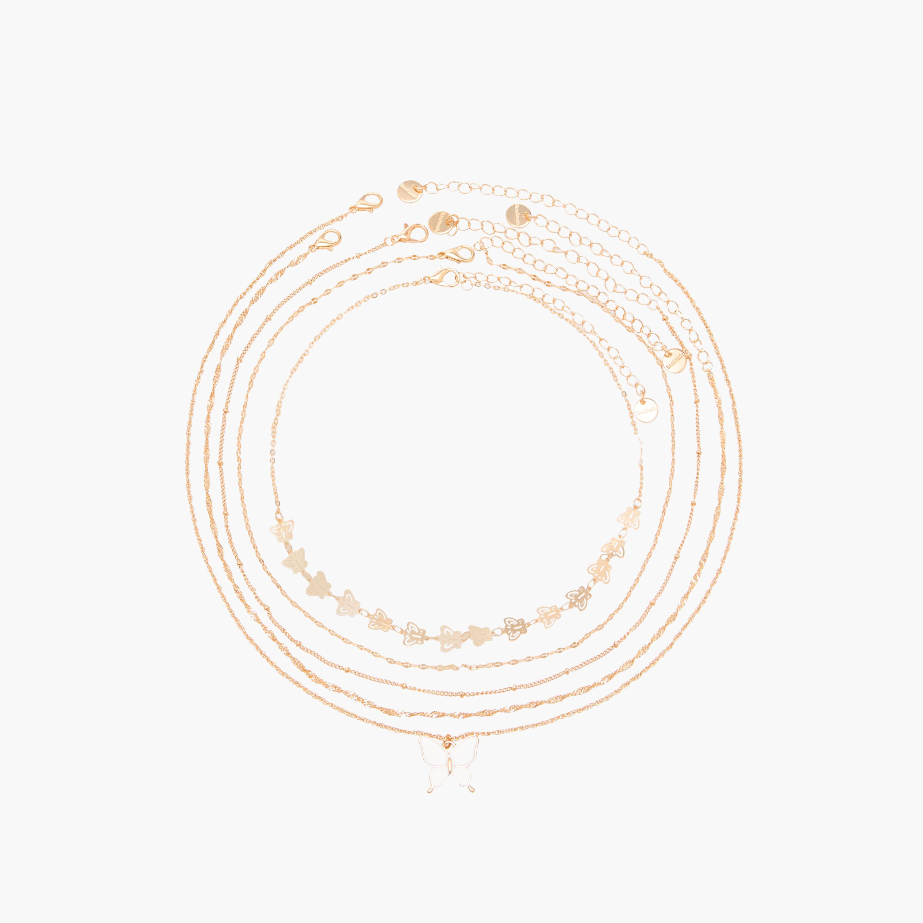 Pack of 5 Gold Tone Necklace with Charm Details-women-watchesandjewellery-jewellery-necklacesandpendants-image-1