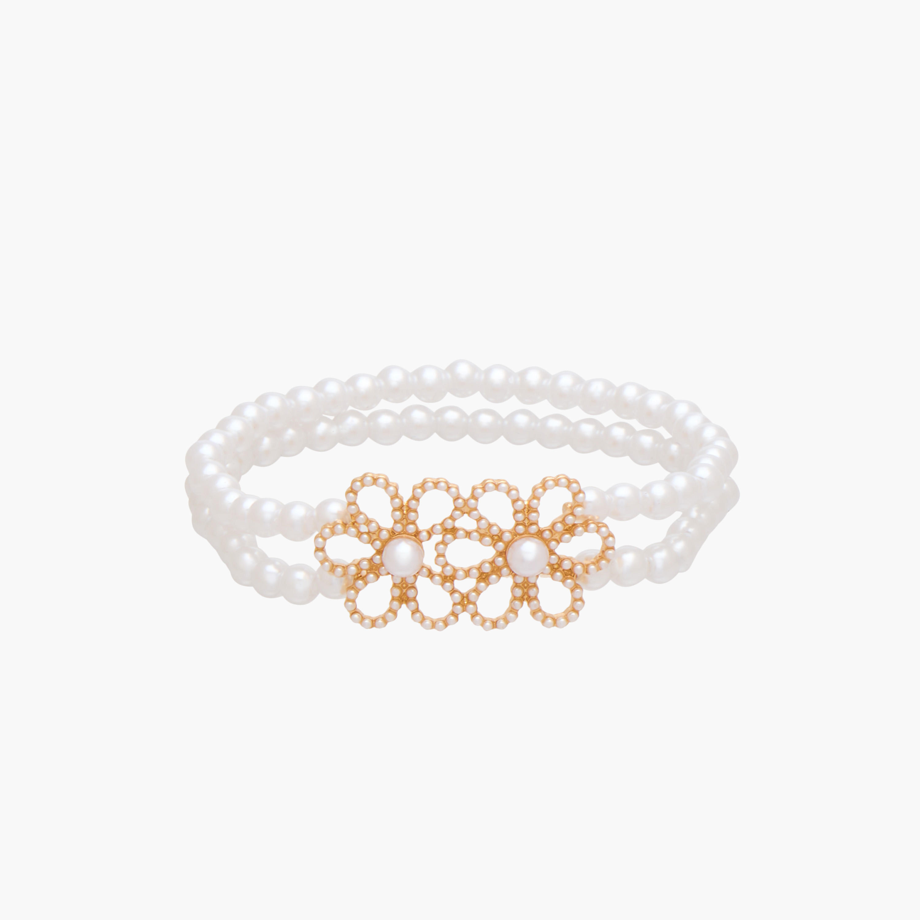 Metal Pearl Embellished Bracelet-women-watchesandjewellery-jewellery-banglesandbracelets-image-1