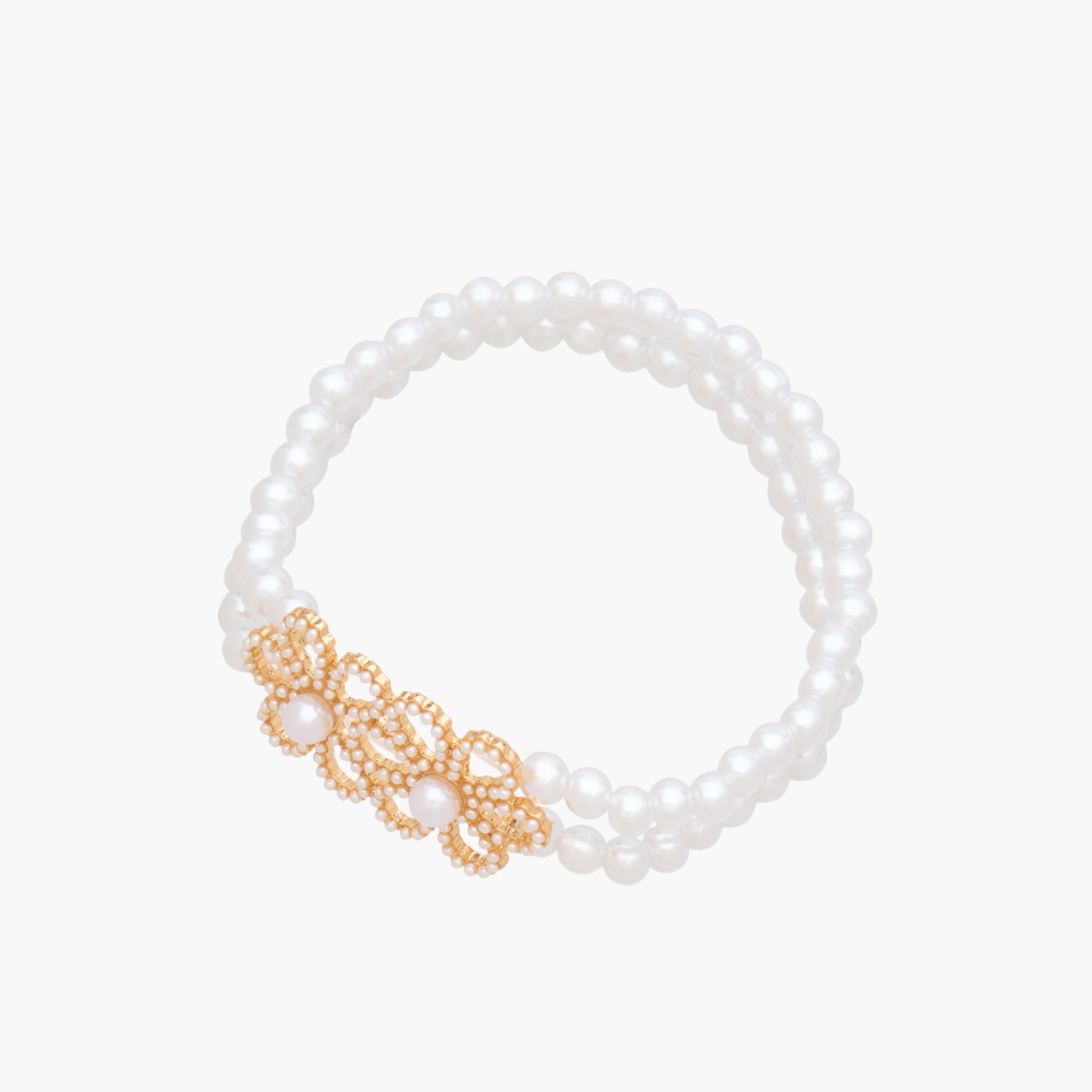 Metal Pearl Embellished Bracelet-women-watchesandjewellery-jewellery-banglesandbracelets-image-2