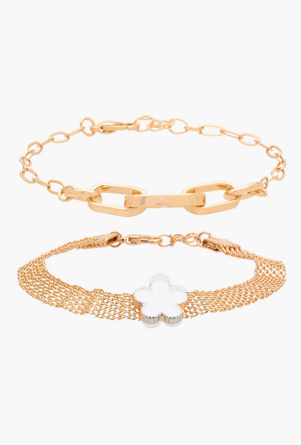 طقم أساور مطلية بالذهب بتصاميم متنوّعة عدد 2-women-watchesandjewellery-jewellery-banglesandbracelets-image-1