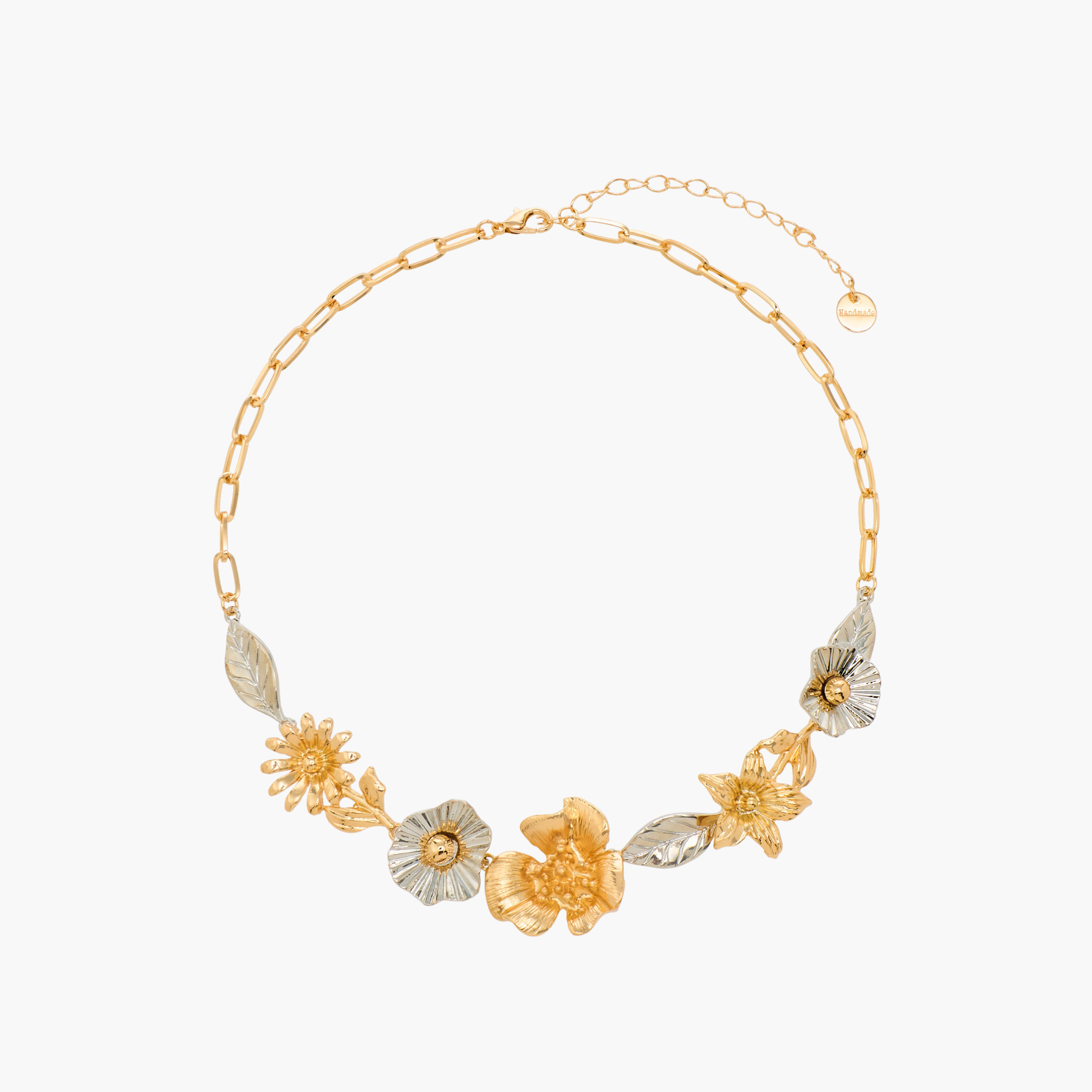 Gold Tone Necklace with Floral Embellishment-women-watchesandjewellery-jewellery-necklacesandpendants-image-1