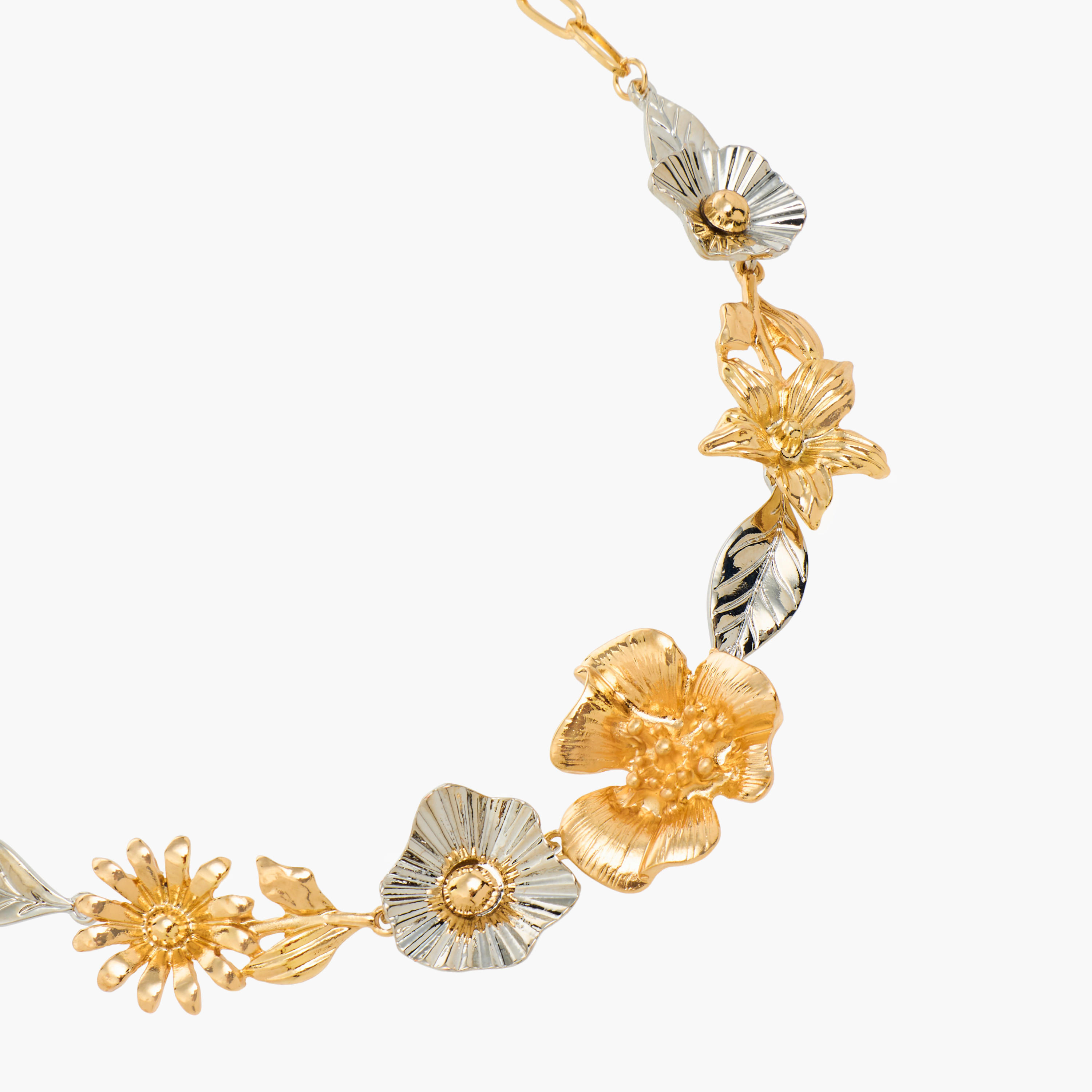 Gold Tone Necklace with Floral Embellishment-women-watchesandjewellery-jewellery-necklacesandpendants-image-2