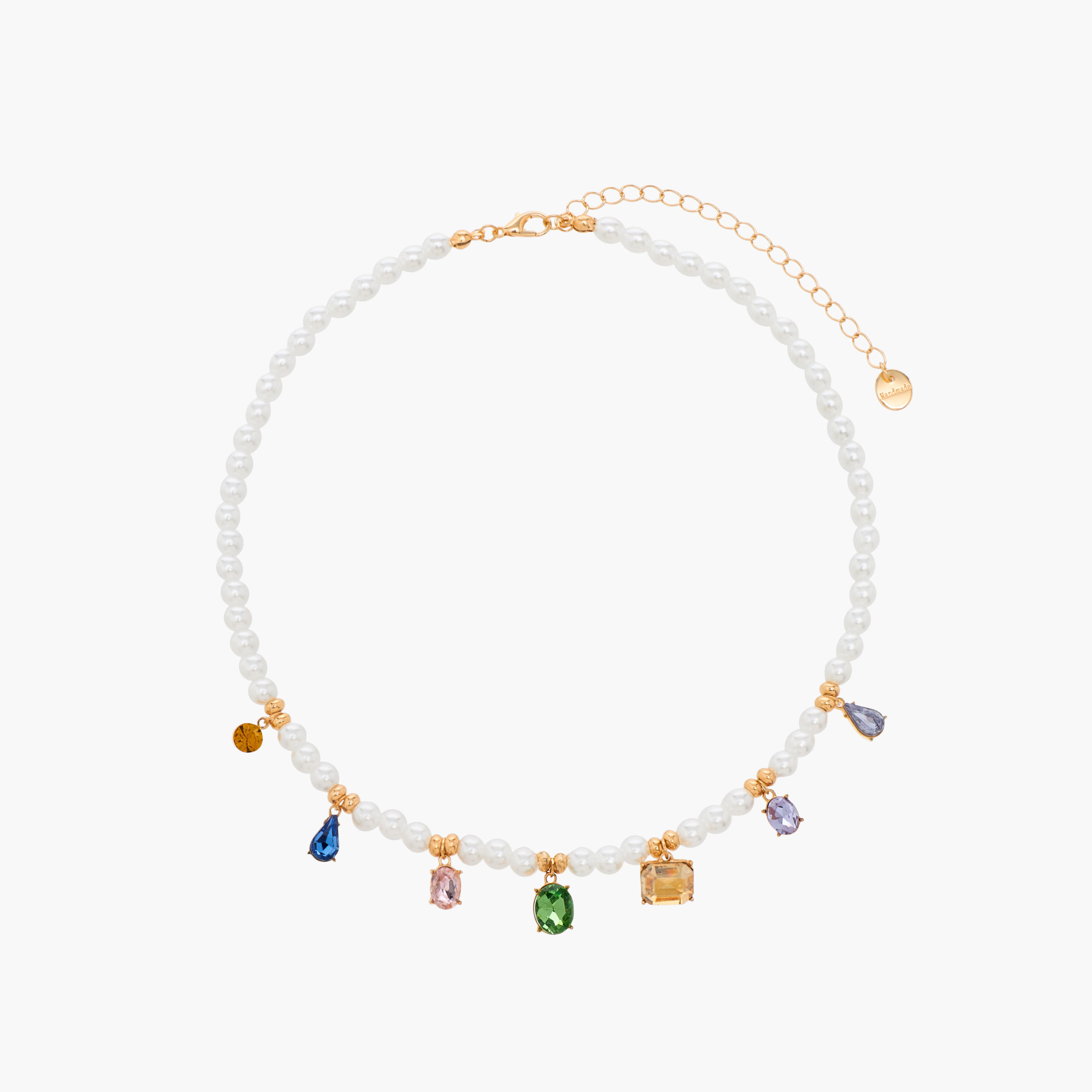 Pearl Necklace with Stone Charms-women-watchesandjewellery-jewellery-necklacesandpendants-image-1