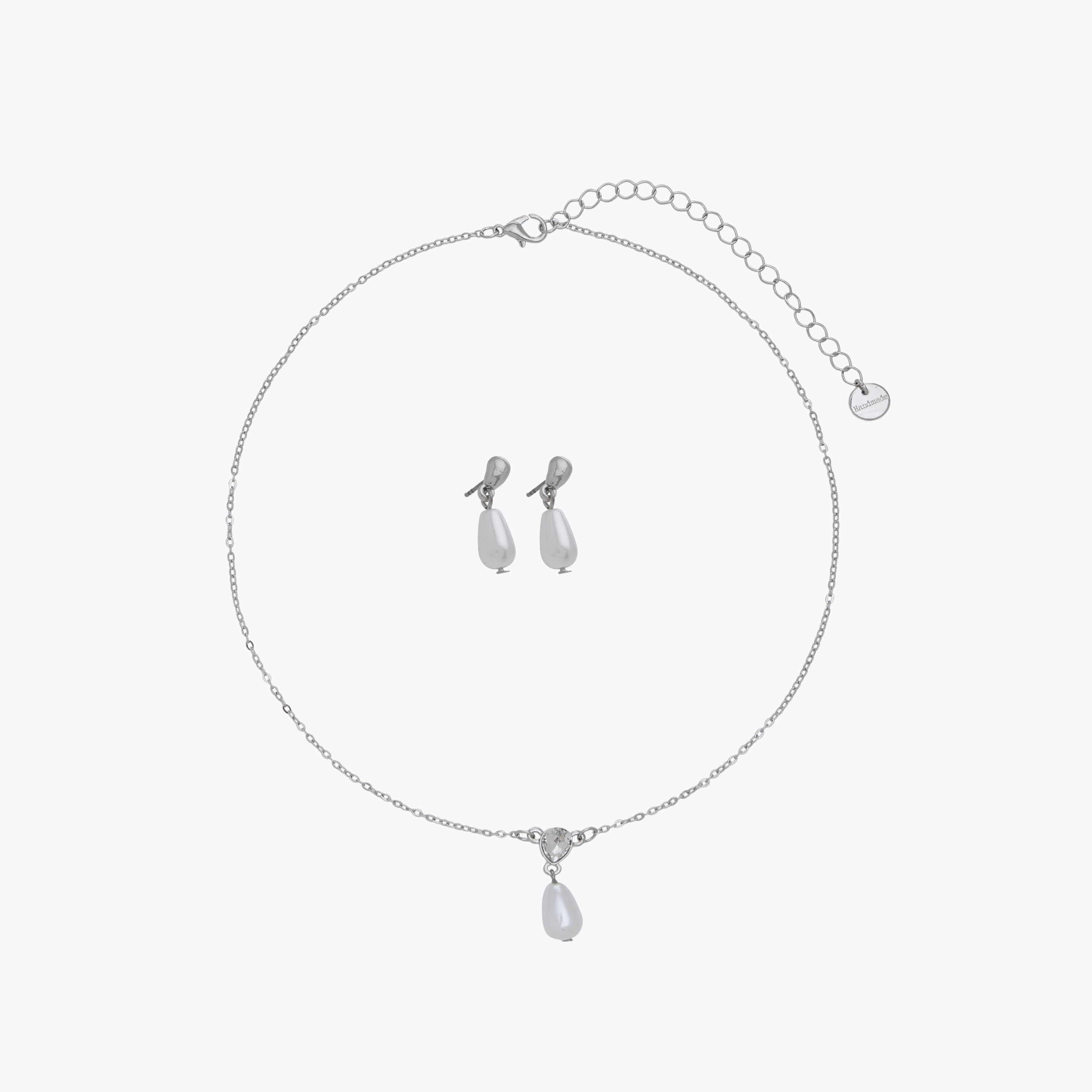 Set of 2 - Embellished Metal Necklace and Earrings-women-watchesandjewellery-jewellery-jewellerysets-image-1