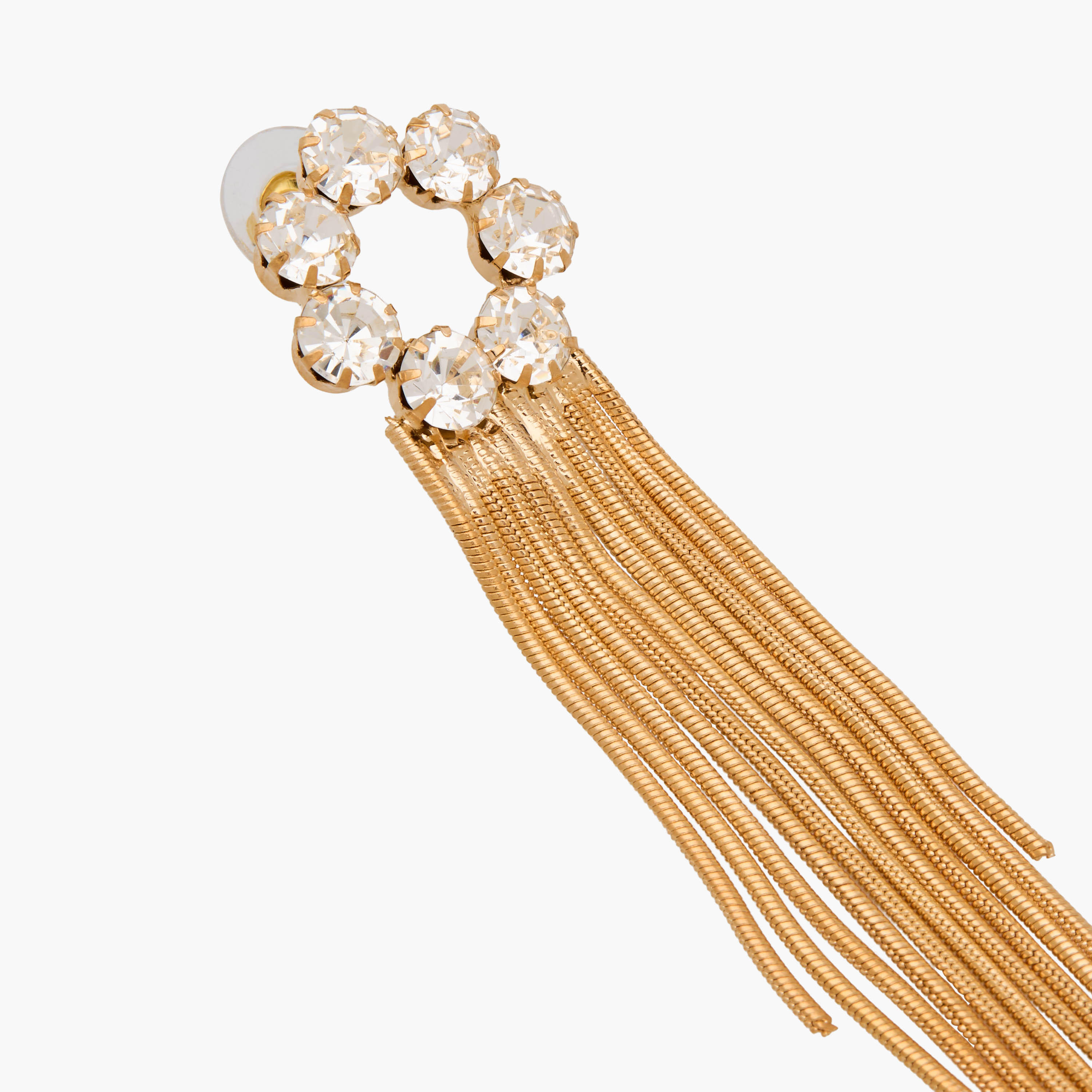 Gold Tone Stone Embellished Drop Earrings with Pushback Closure-women-watchesandjewellery-jewellery-earrings-image-4