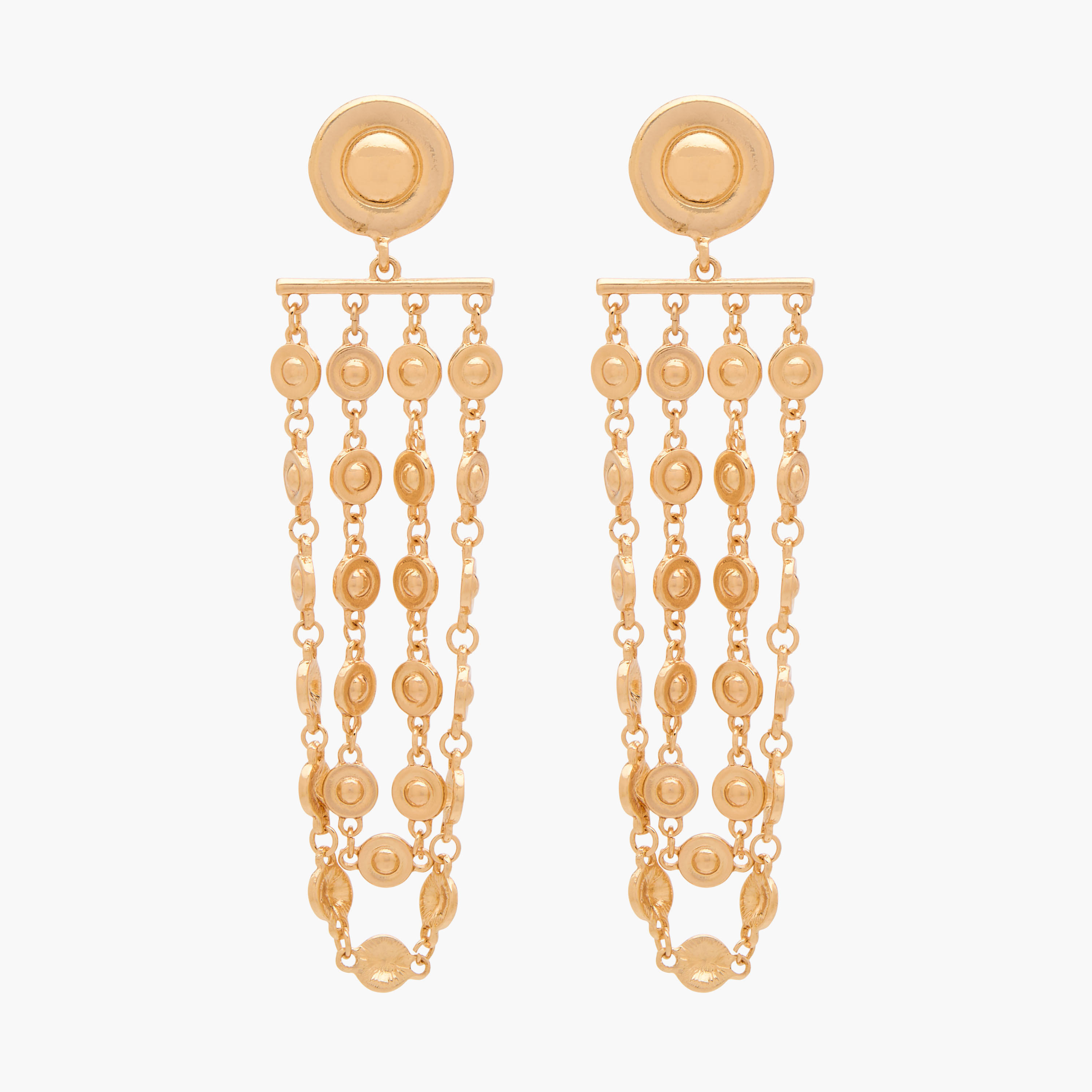 Gold Tone Drop Earrings with Pushback Closure-women-watchesandjewellery-jewellery-earrings-image-1