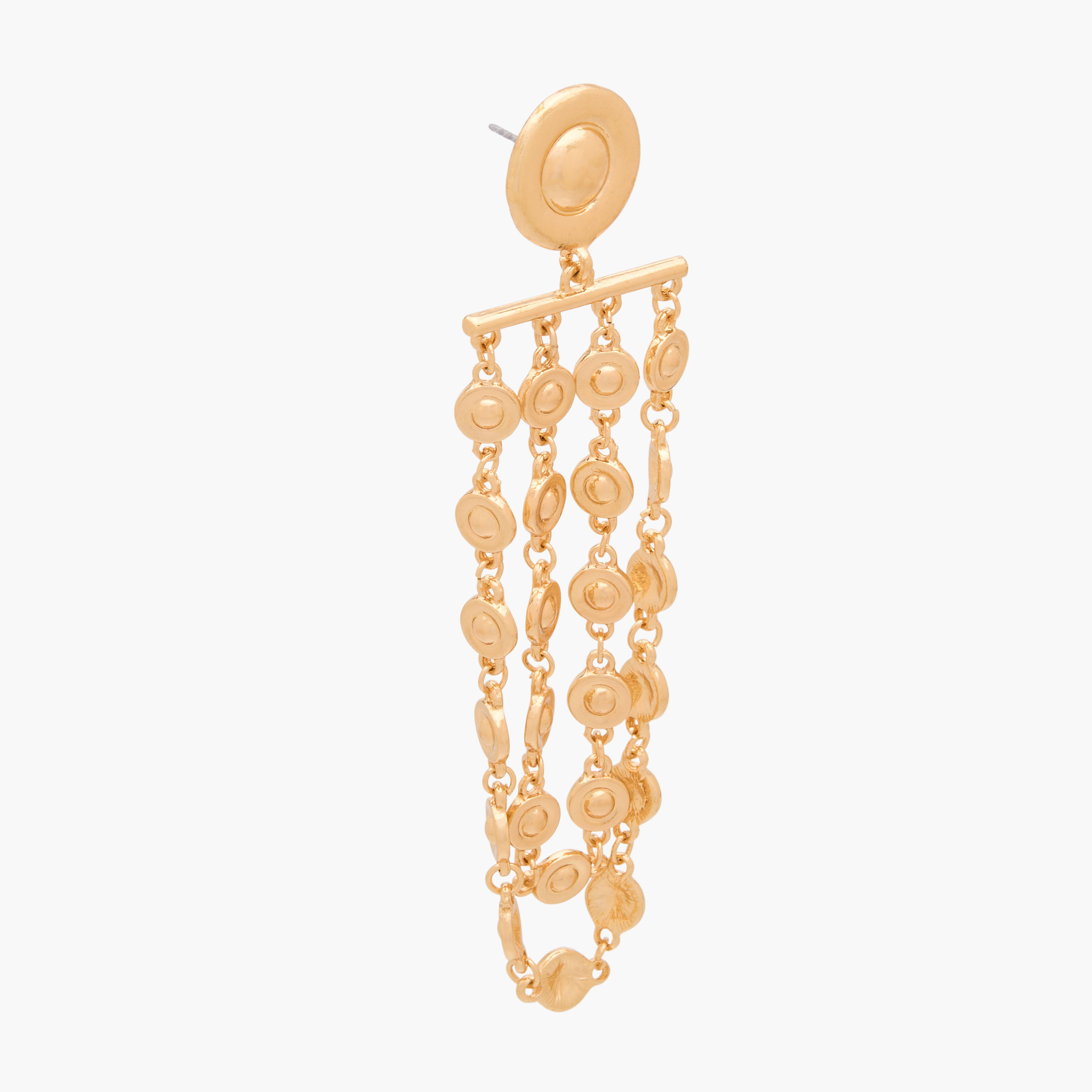 Gold Tone Drop Earrings with Pushback Closure-women-watchesandjewellery-jewellery-earrings-image-2