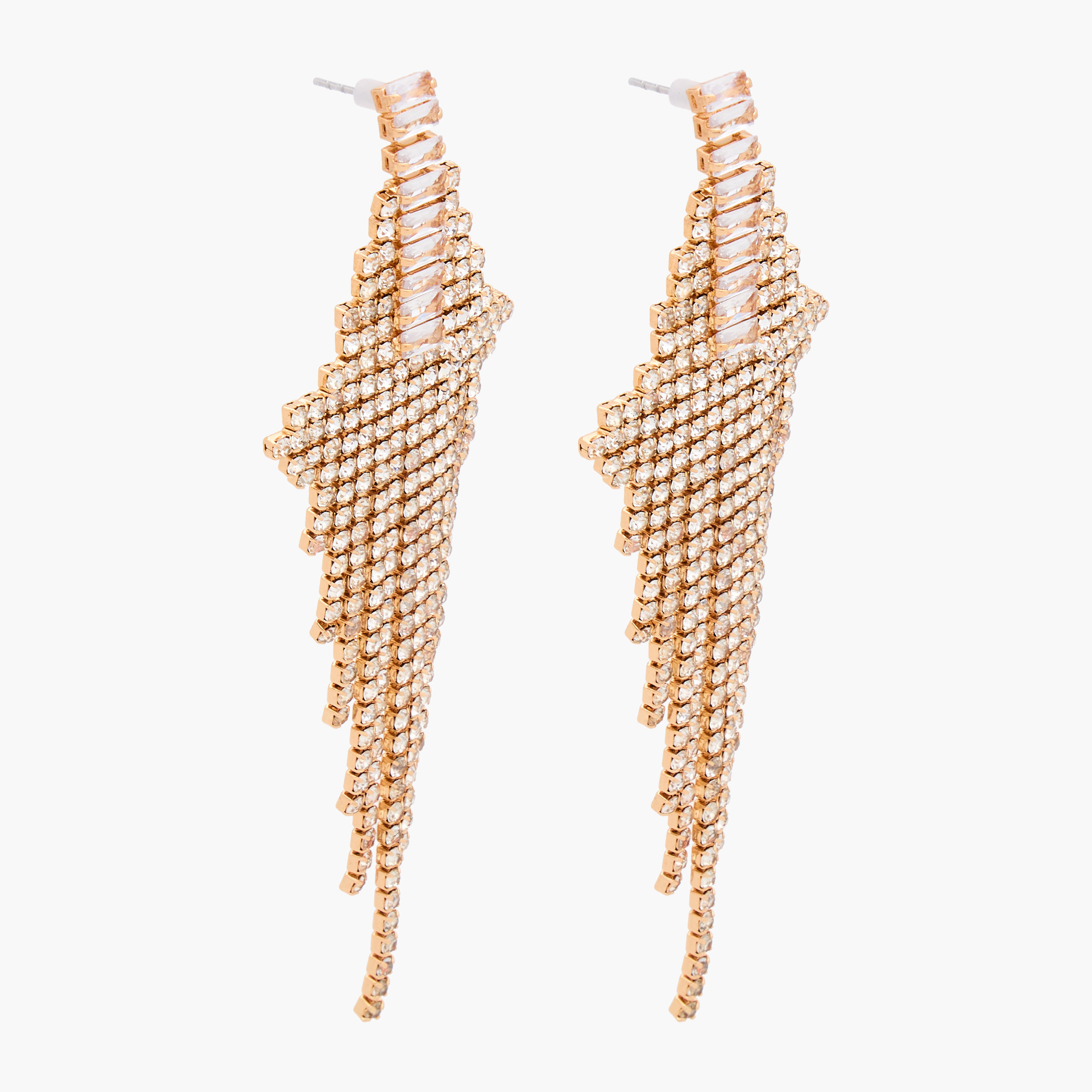 Stone Embellished Dangling Earrings with Pushback Closure-women-watchesandjewellery-jewellery-earrings-image-2