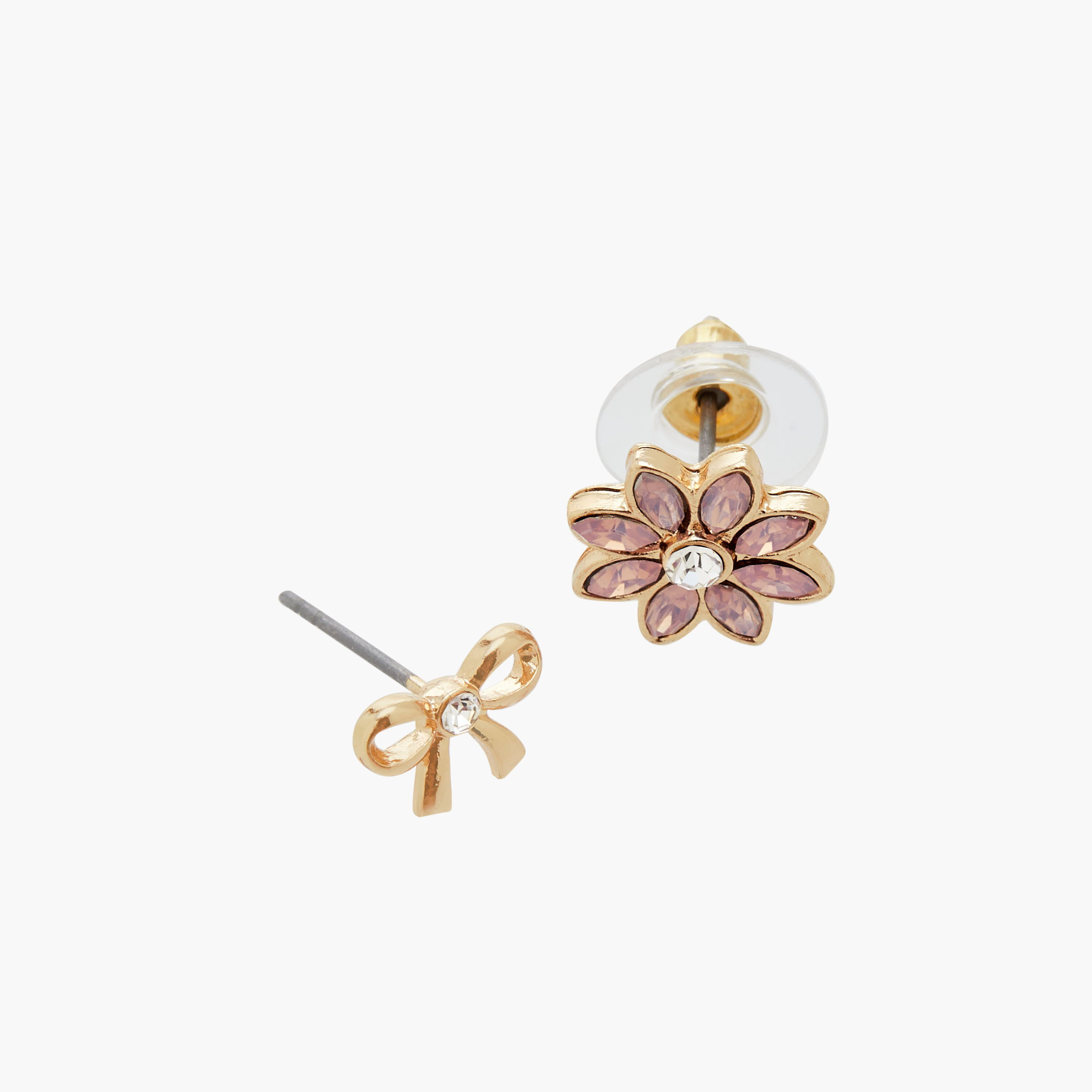 حلقان دبوس بلون ذهبي ومكبس إغلاق - عبوة 20 زوج-women-watchesandjewellery-jewellery-earrings-image-4
