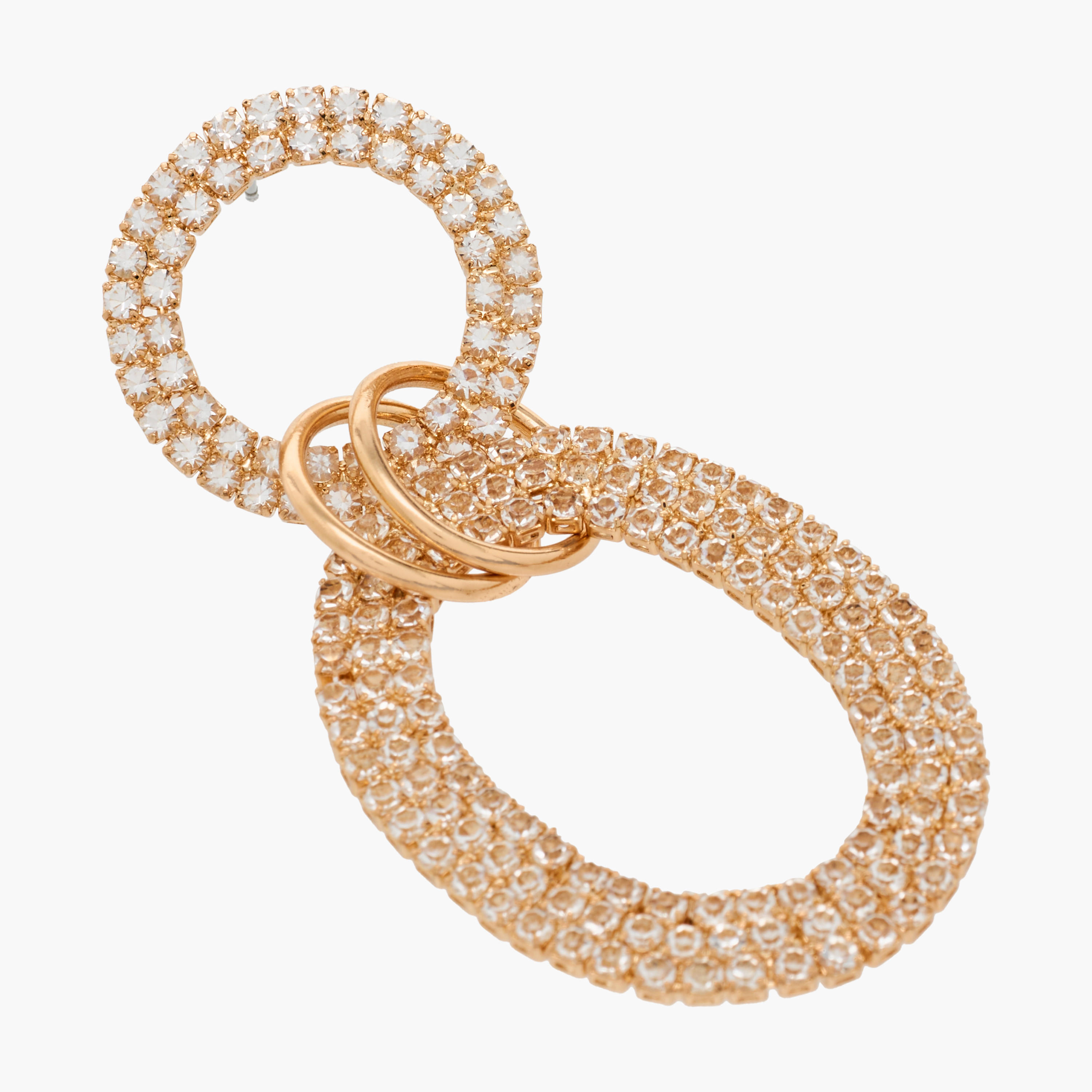 Gold Tone Cubic Zirconia Embellished Dangling Earrings with Pushback Closure-women-watchesandjewellery-jewellery-earrings-image-3