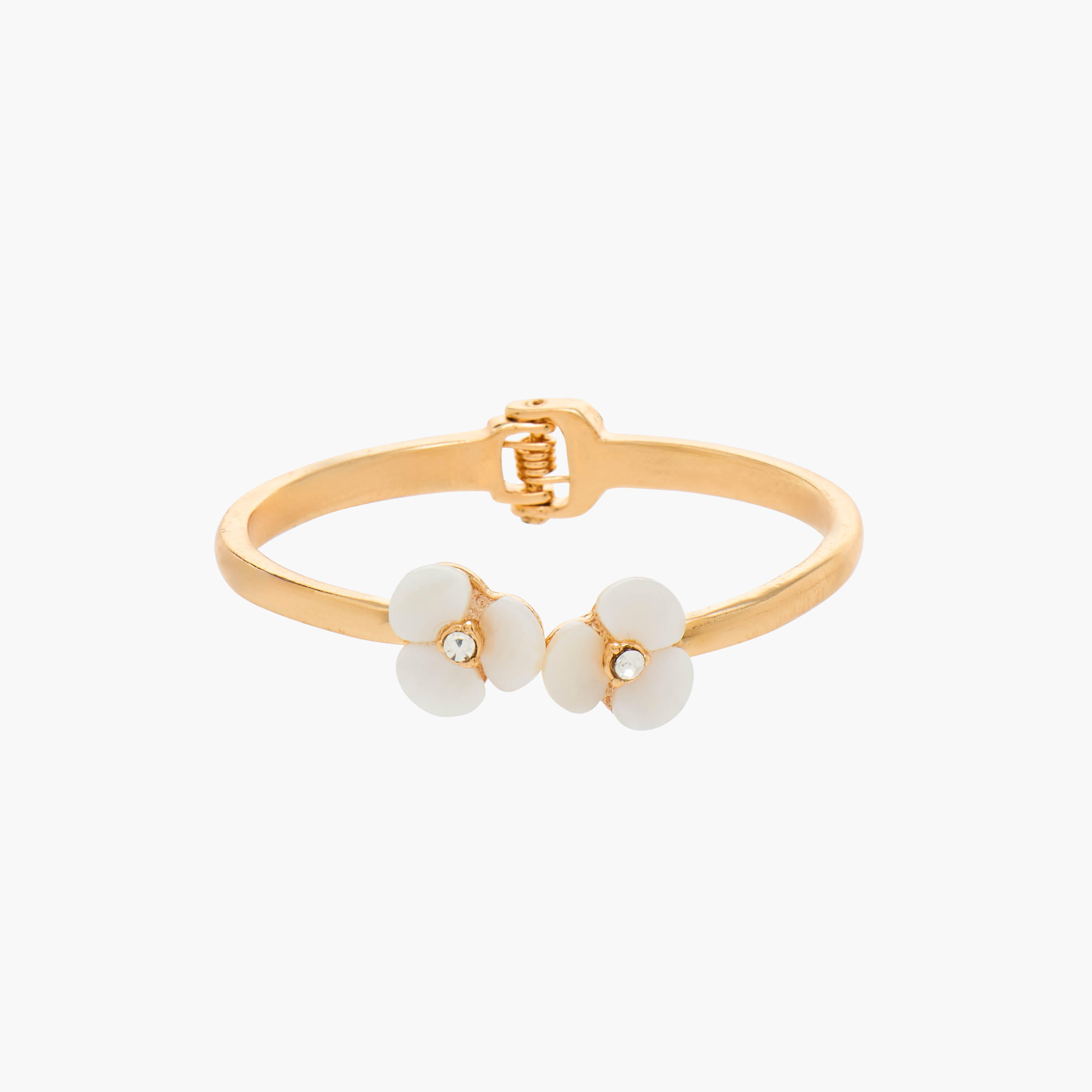 سوار معدن مزين بأزهار-women-watchesandjewellery-jewellery-banglesandbracelets-image-1