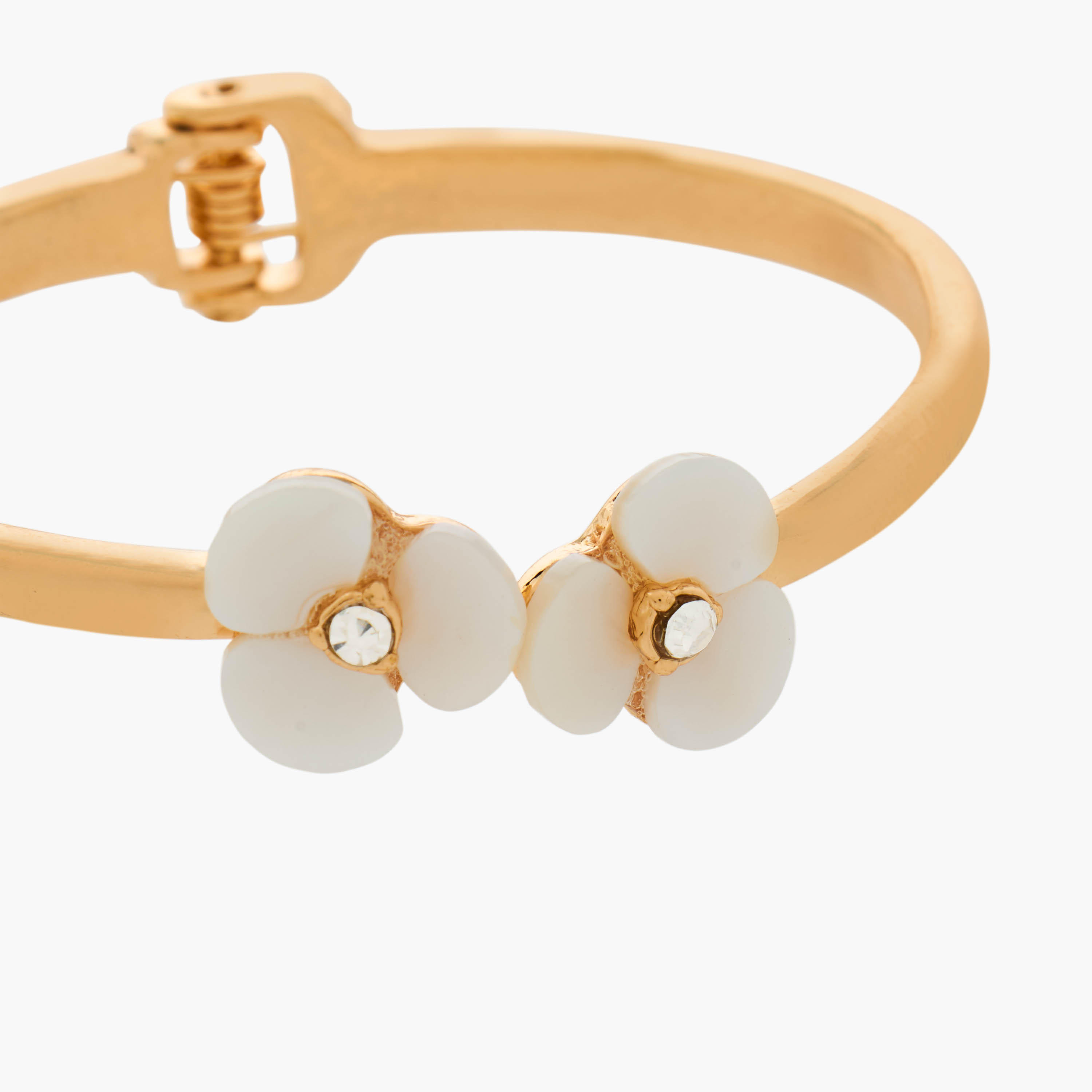 سوار معدن مزين بأزهار-women-watchesandjewellery-jewellery-banglesandbracelets-image-3