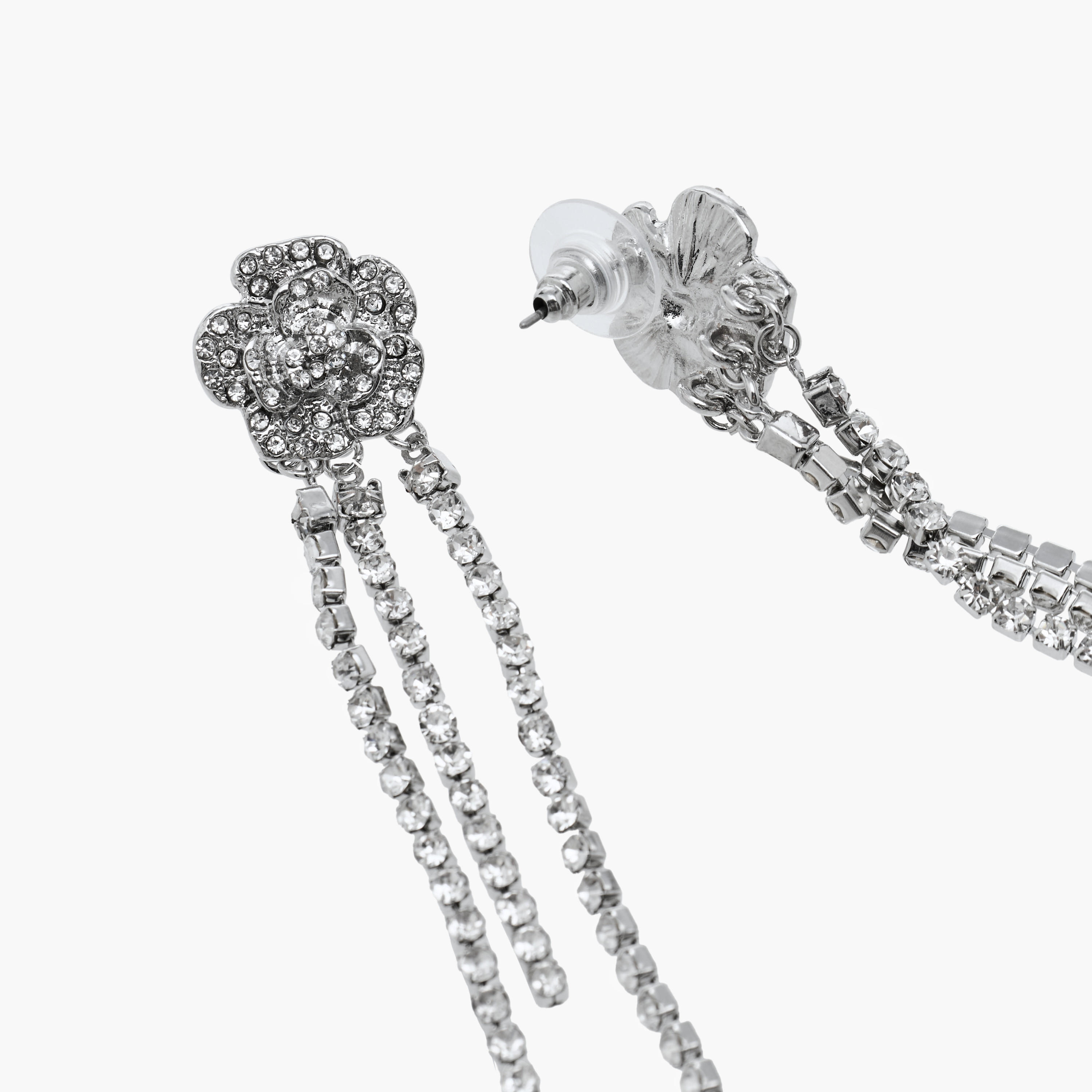 Set of 2 - Floral Embellished Metallic Necklace and Earrings-women-watchesandjewellery-jewellery-jewellerysets-image-7