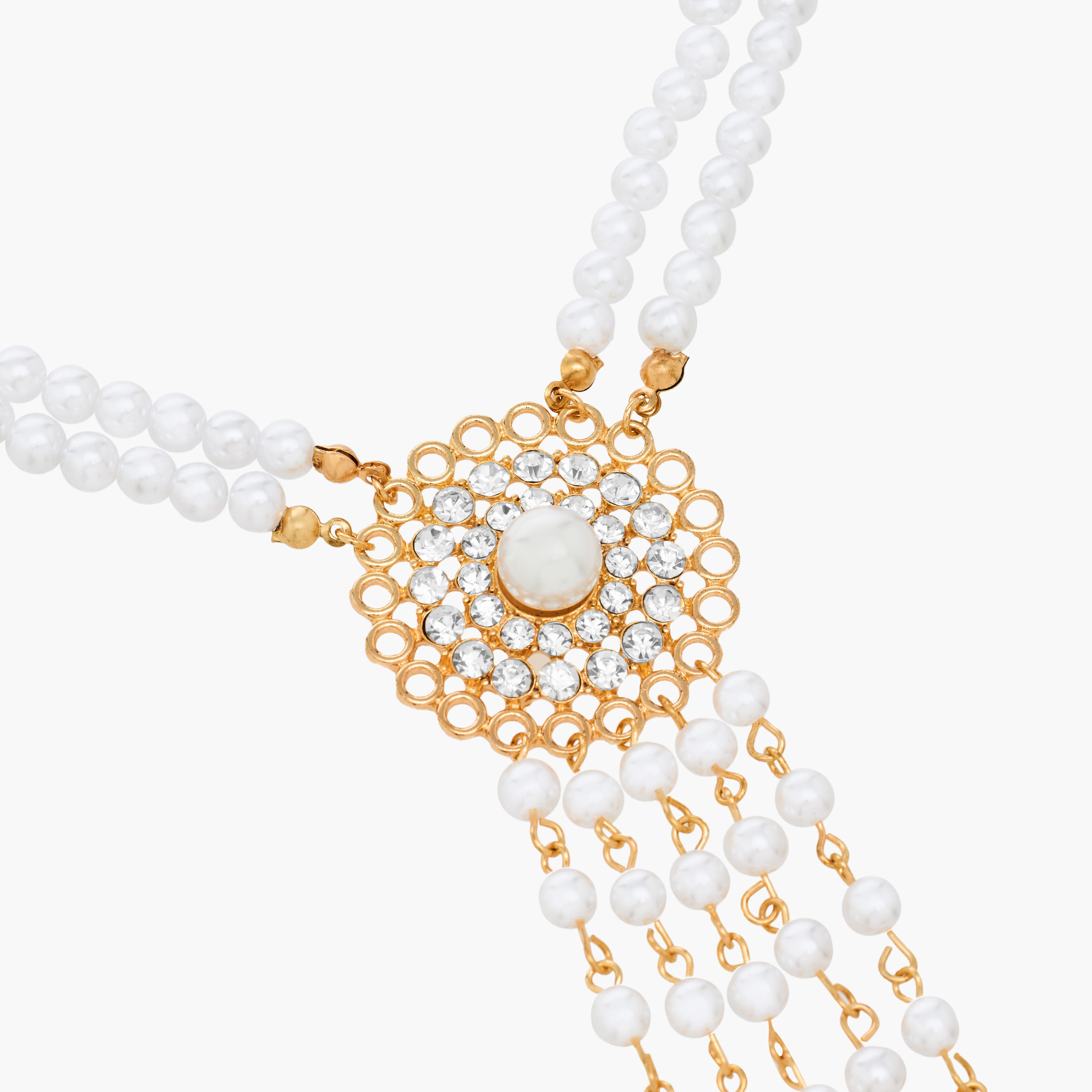 Set of 2 Pearl Embellished Necklace and Earrings-women-watchesandjewellery-jewellery-jewellerysets-image-6