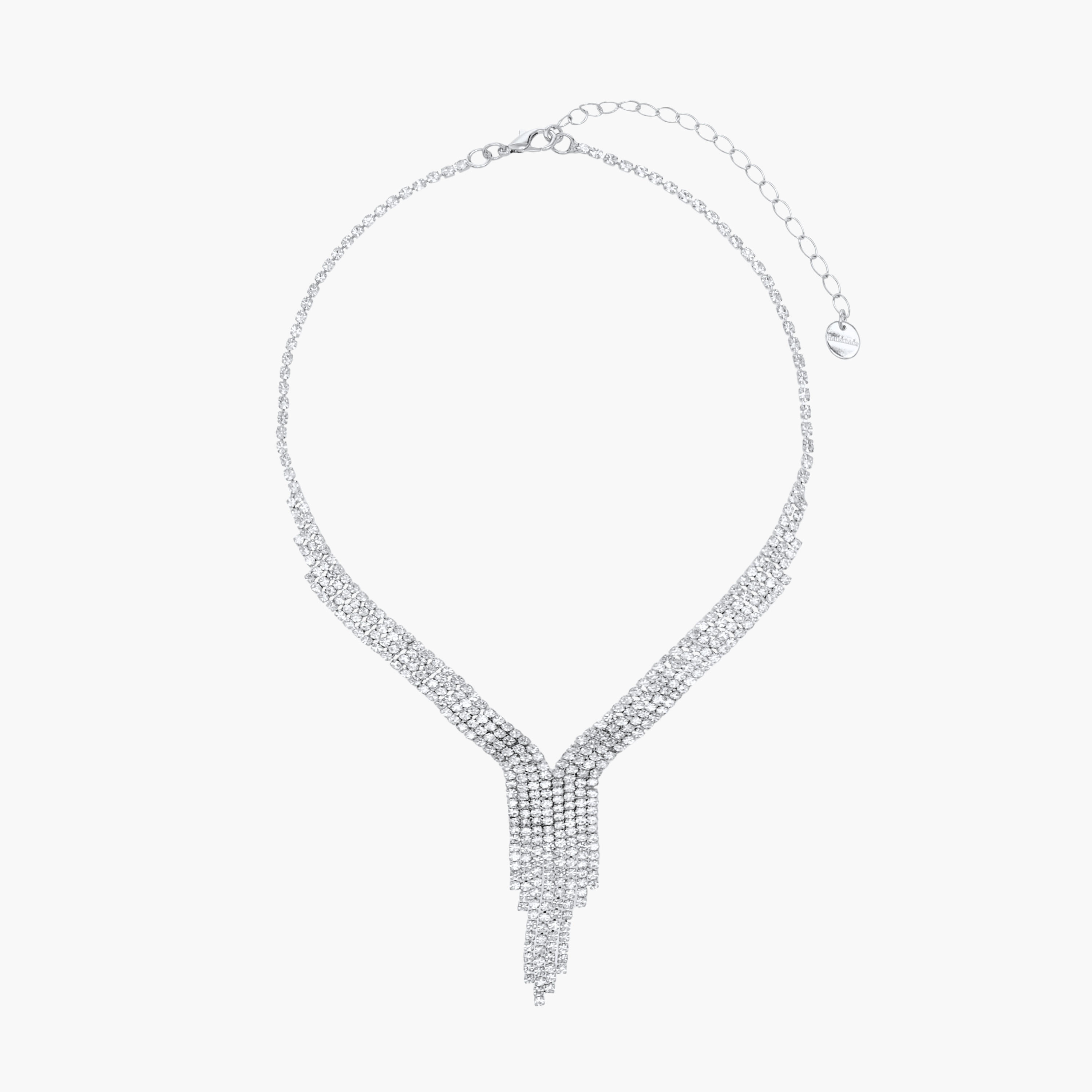 Set of 2 Cubic Zirconia Embellished Necklace and Earrings-women-watchesandjewellery-jewellery-jewellerysets-image-2