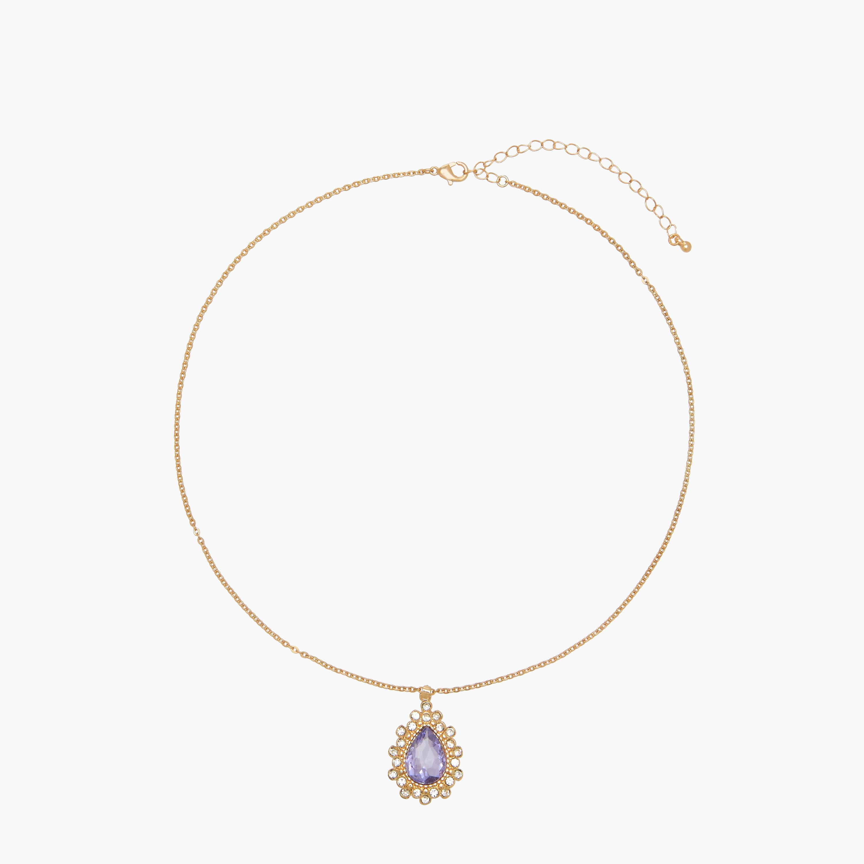 Gold Tone Pendant Necklace with Embellished Design-women-watchesandjewellery-jewellery-necklacesandpendants-image-1